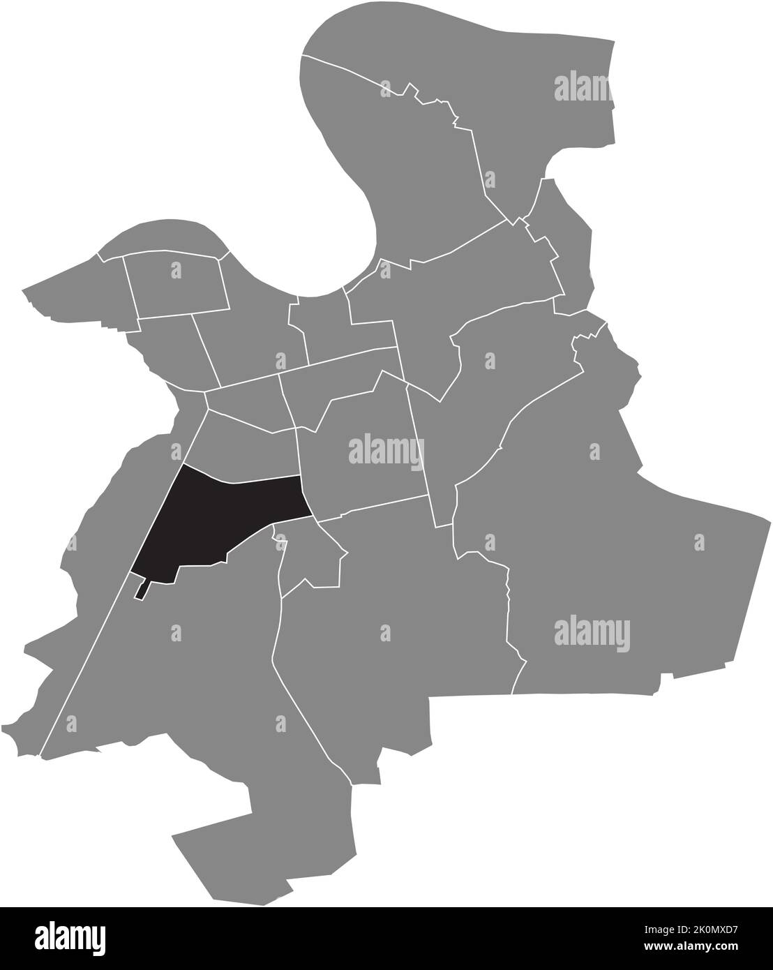 Lageplan des STADTTEILS LAUTERBORN, OFFENBACH AM MAIN Stock Vektor
