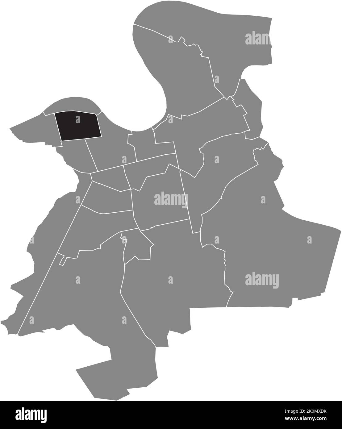 Lageplan des BEZIRKS NORDEND, OFFENBACH AM MAIN Stock Vektor