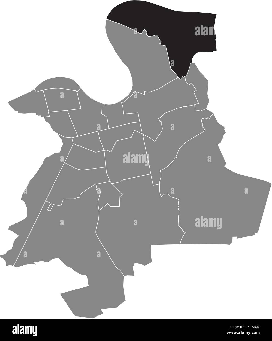 Lageplan des STADTTEILS RUMPENHEIM, OFFENBACH AM MAIN Stock Vektor