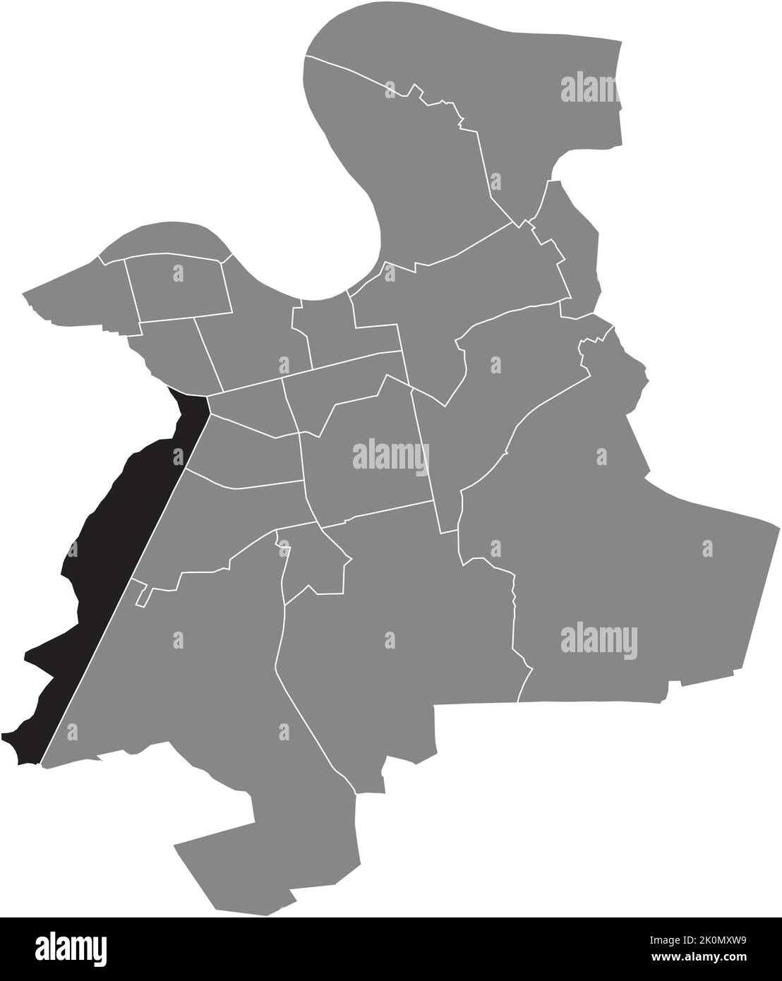Lageplan des STADTTEILS BUCHRAIN, OFFENBACH AM MAIN Stock Vektor
