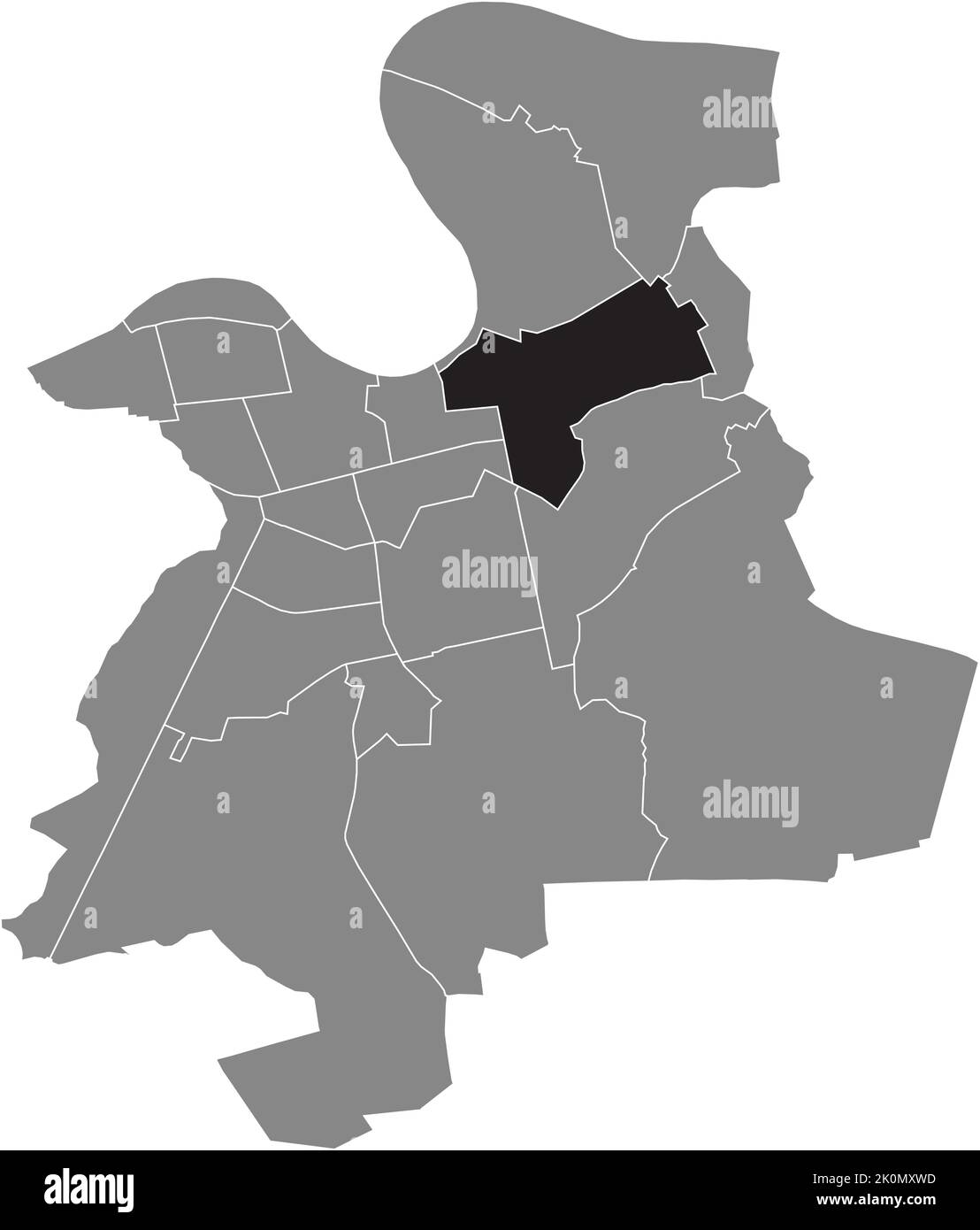 Lageplan des BEZIRKS OFFENBACH-OST, OFFENBACH AM MAIN Stock Vektor
