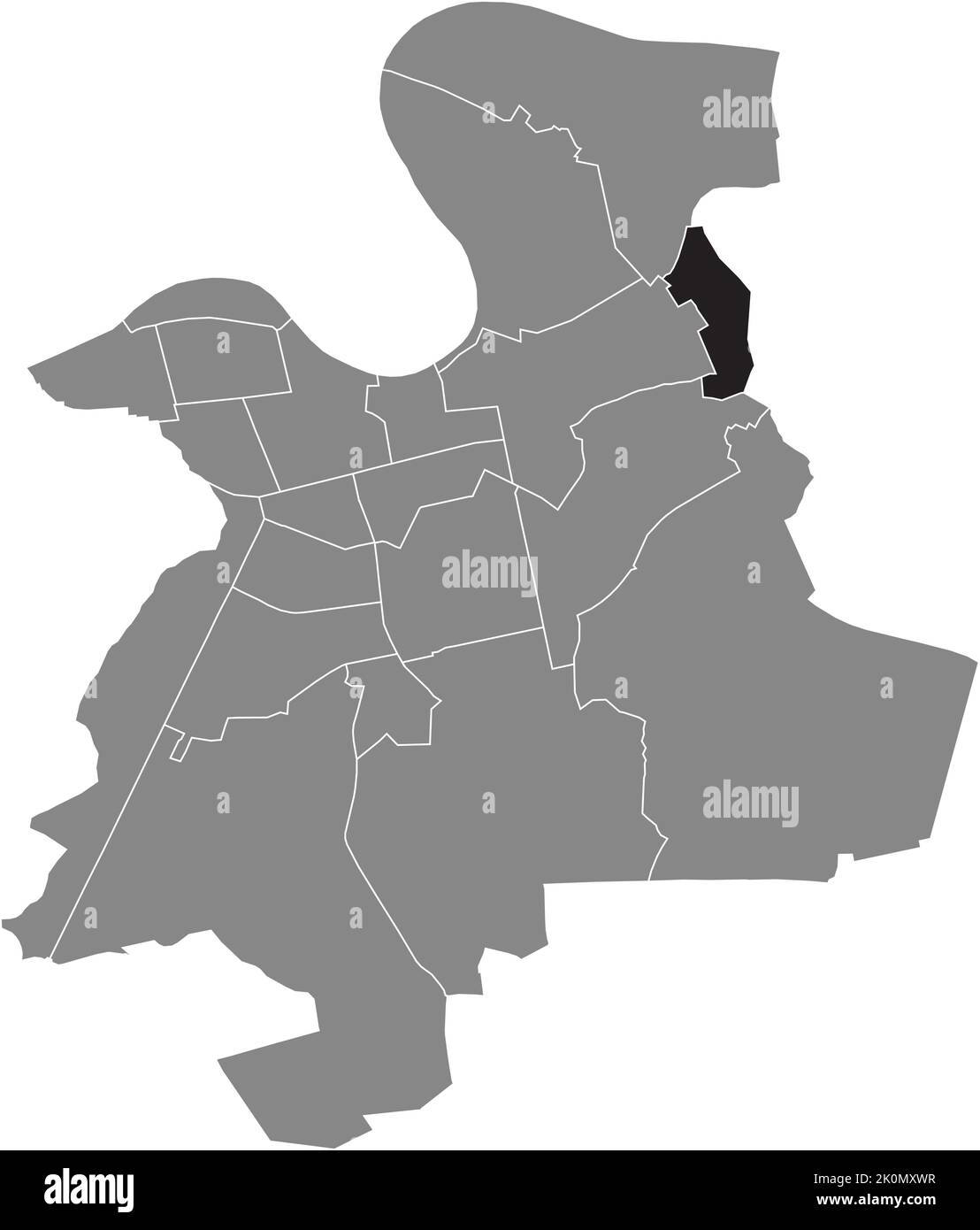 Lageplan des BEZIRKS WALDHEIM, OFFENBACH AM MAIN Stock Vektor