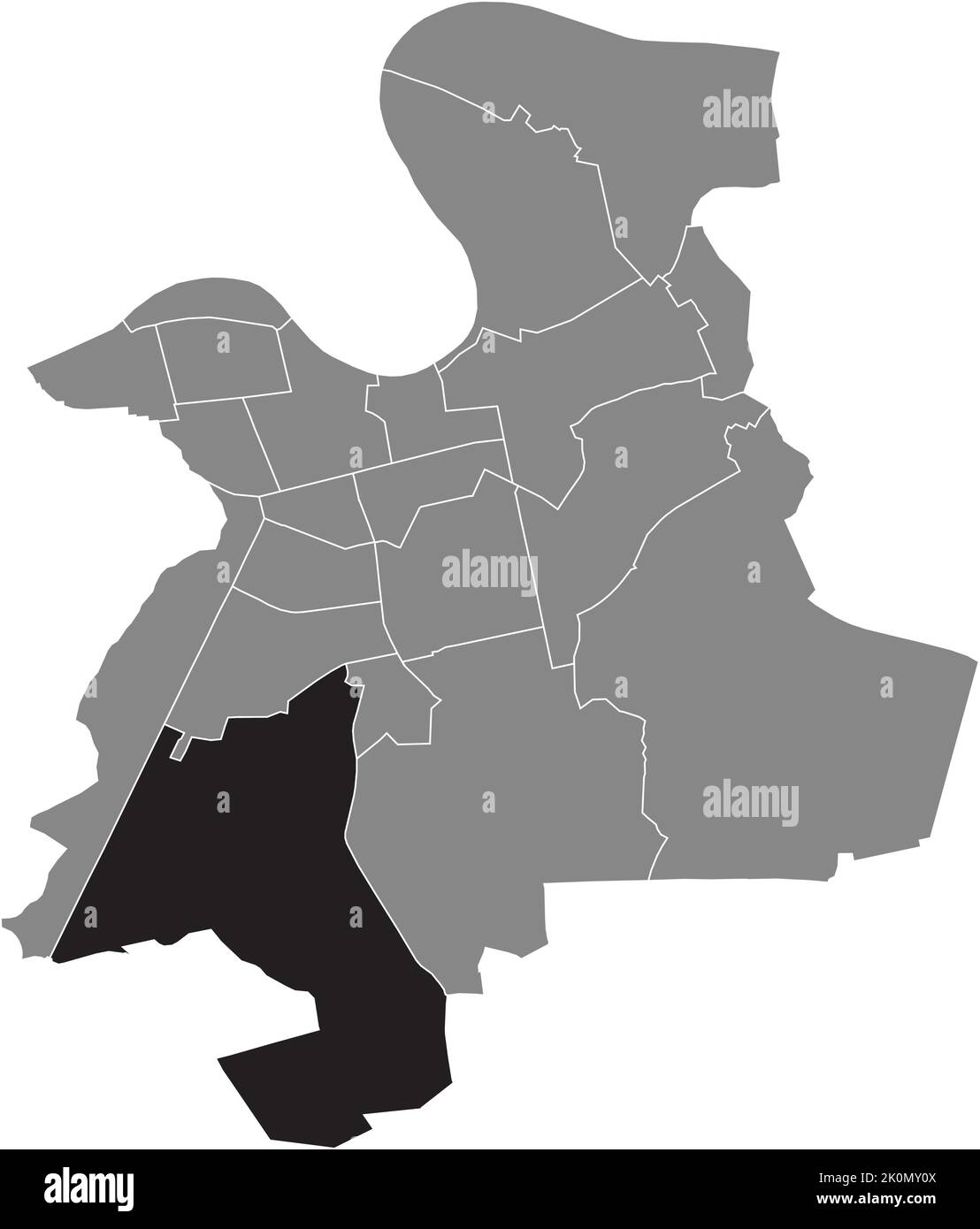 Lageplan des BEZIRKS ROSENHÖHE, OFFENBACH AM MAIN Stock Vektor