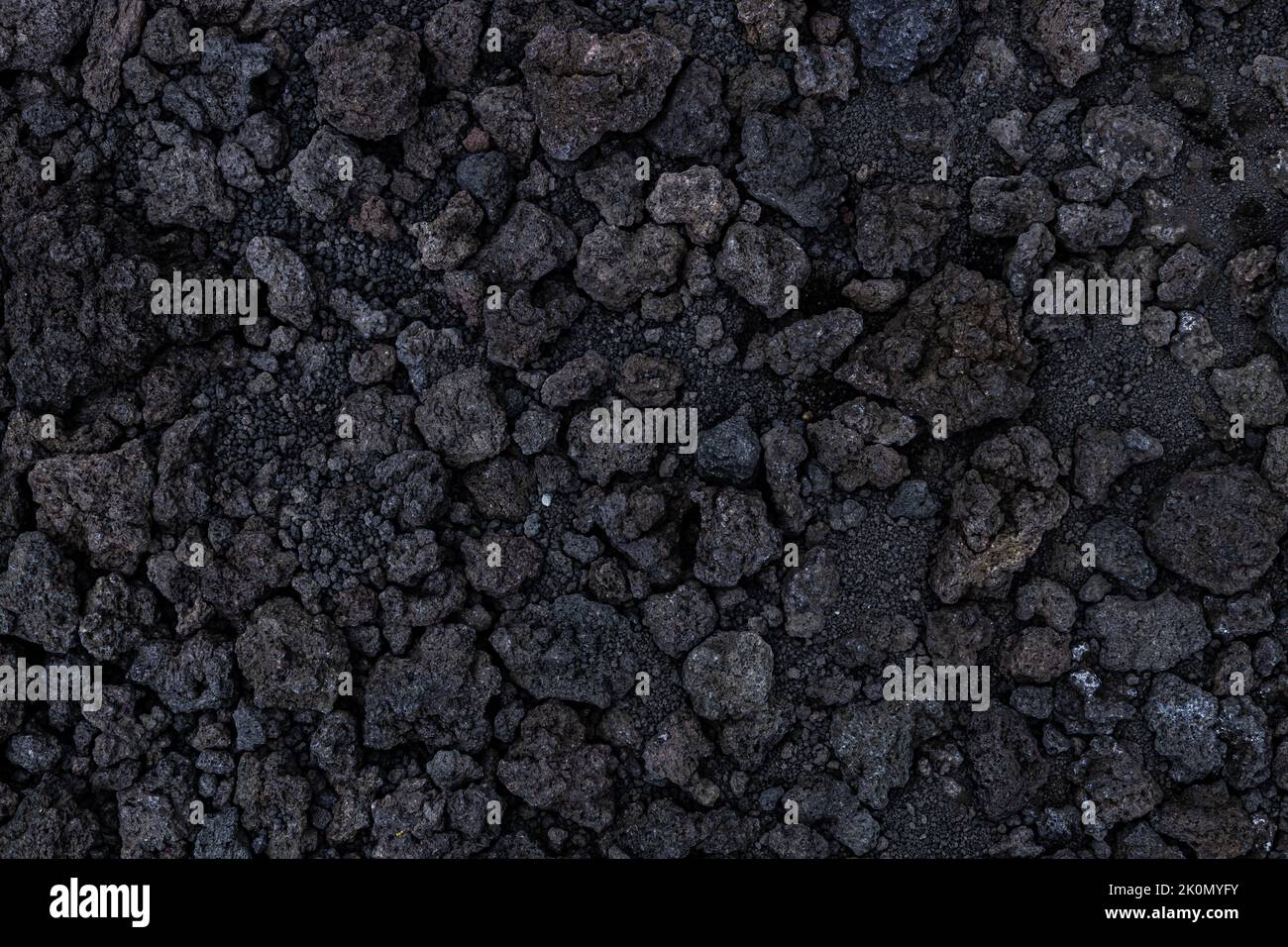 Hintergrundtextur aus vulkanischen Lavasteinen. Ätna, Sizilien, Italien Stockfoto