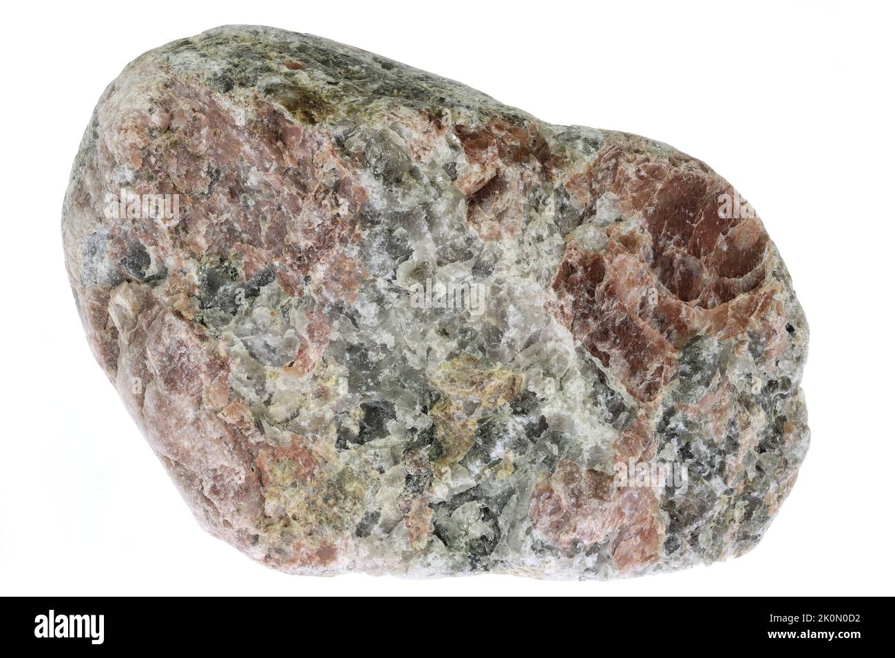Granit von der Ostseeküste in Waabs, Deutschland isoliert auf weißem Hintergrund Stockfoto