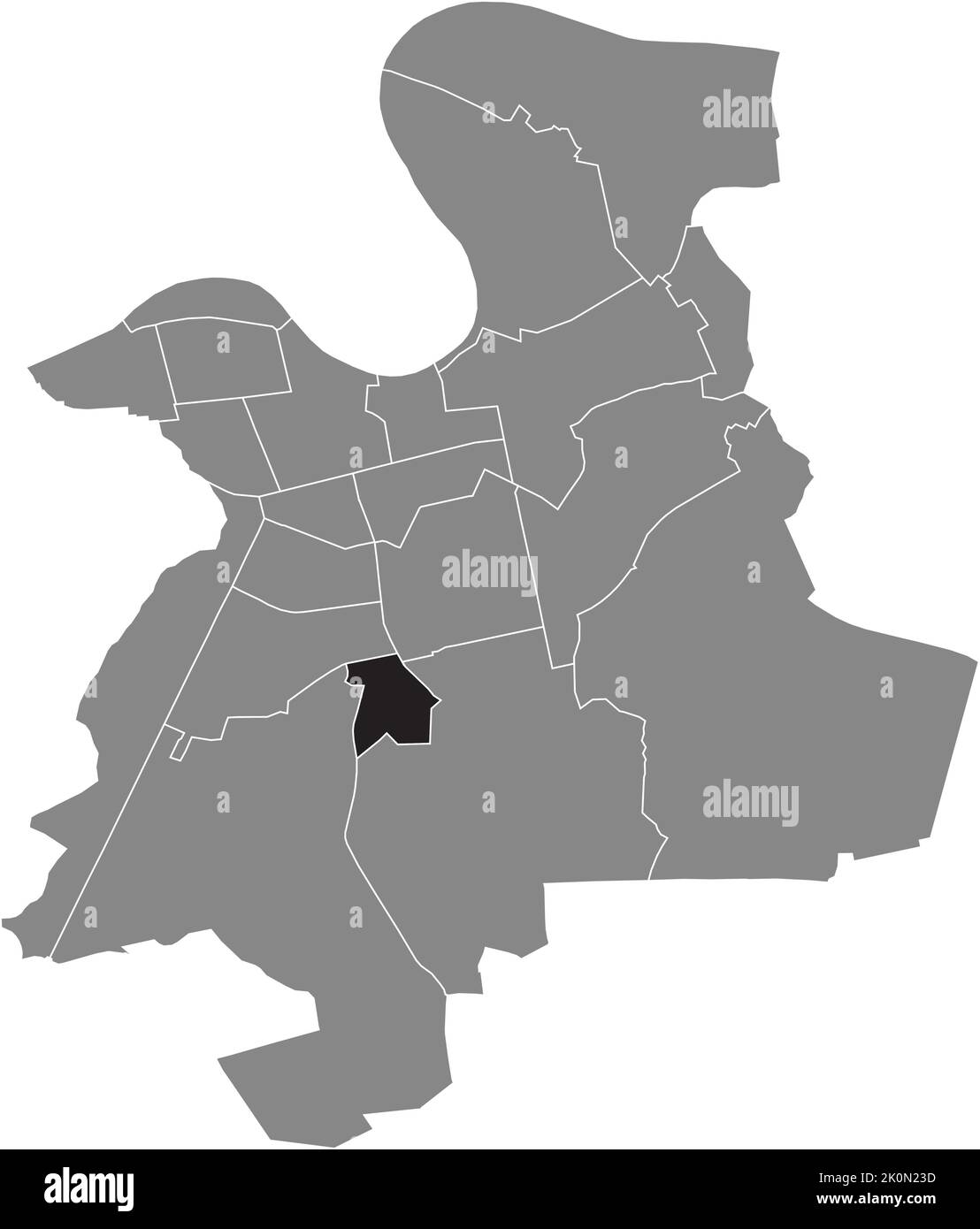 Lageplan des BEZIRKS CARL-ULRICH-SIEDLUNG, OFFENBACH AM MAIN Stock Vektor