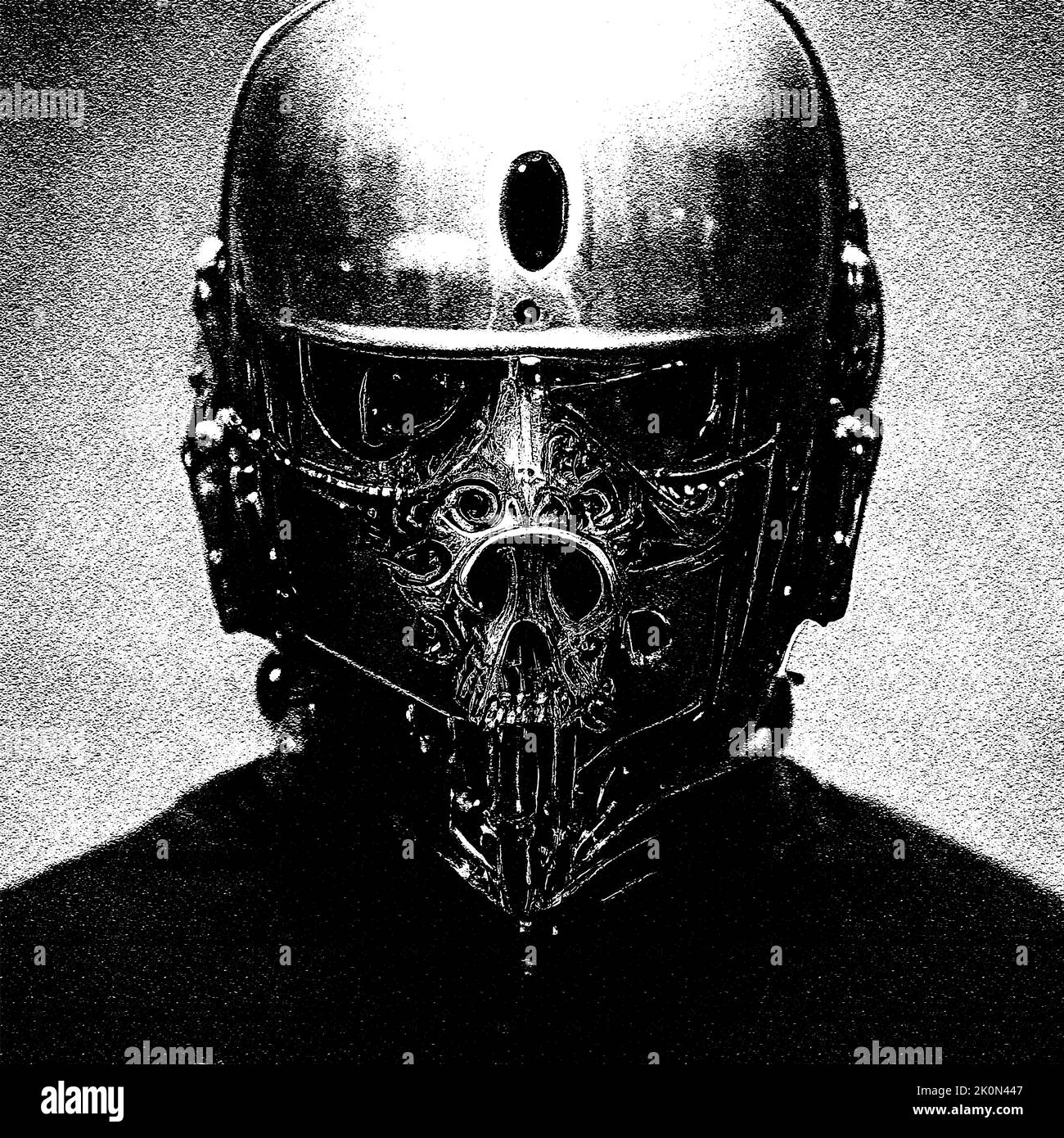 Terminator Gladiator. Künstliche Intelligenz. Werbung für fantastische Filme und Druck. Vektorgrafik. Stock Vektor
