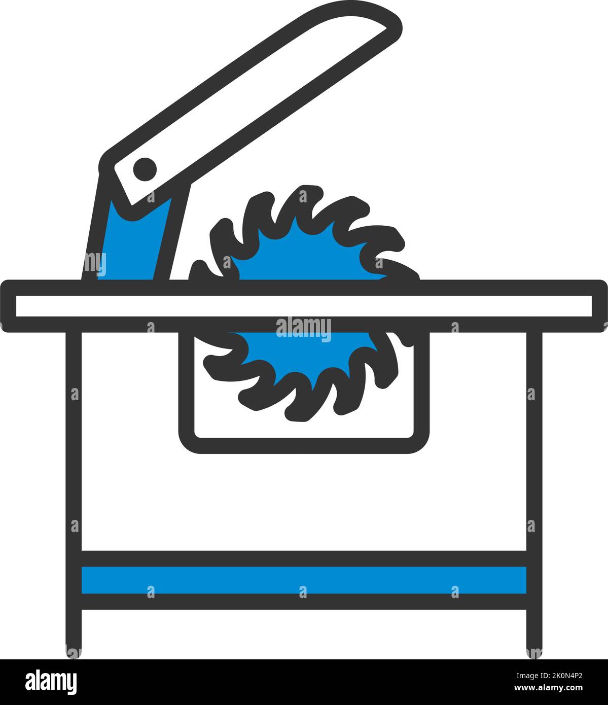 Symbol Für Kreissäge. Editierbare Fett Formatigte Kontur Mit Farbfüllungsdesign. Vektorgrafik. Stock Vektor