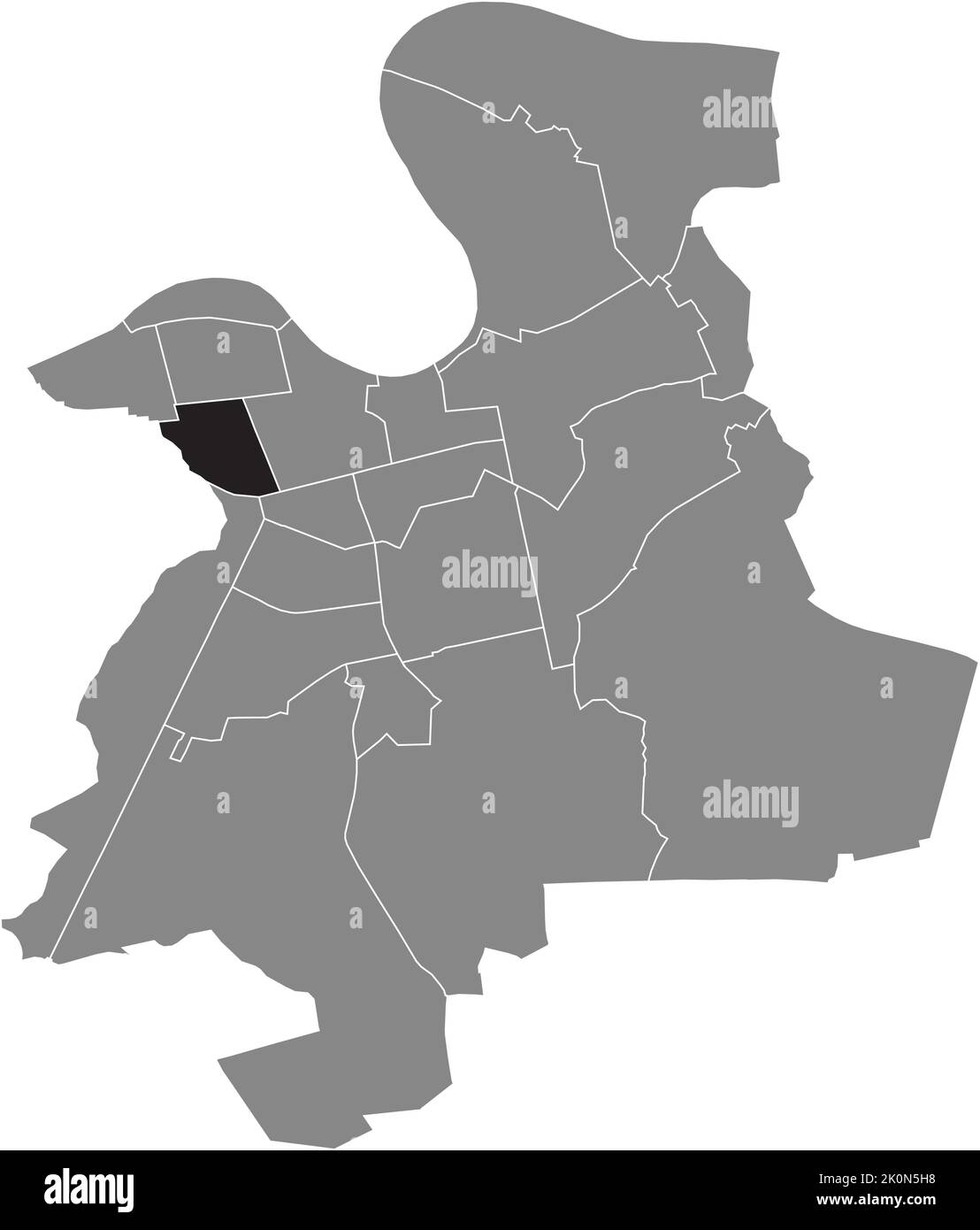 Lageplan des BEZIRKS WESTEND, OFFENBACH AM MAIN Stock Vektor