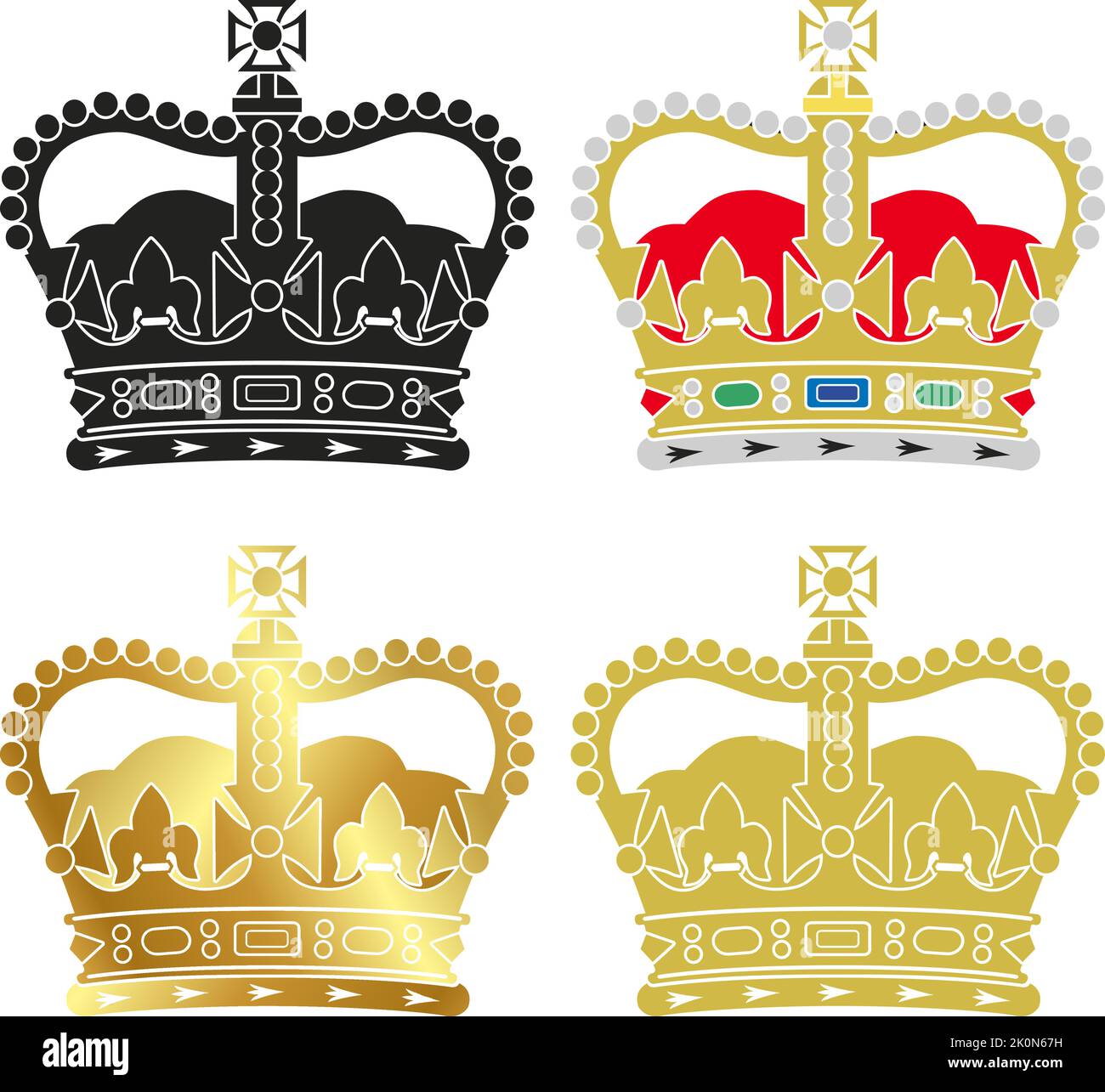 St. Edward's Crown, britisches Königliches Symbol, Vereinigtes Königreich, Vektorgrafik Stock Vektor