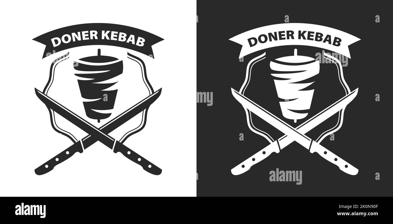 Döner Kebab-Logo für Restaurants und Märkte. Döner Kebab-Logo-Vorlage. EPS10 Vektorgrafik. Stock Vektor
