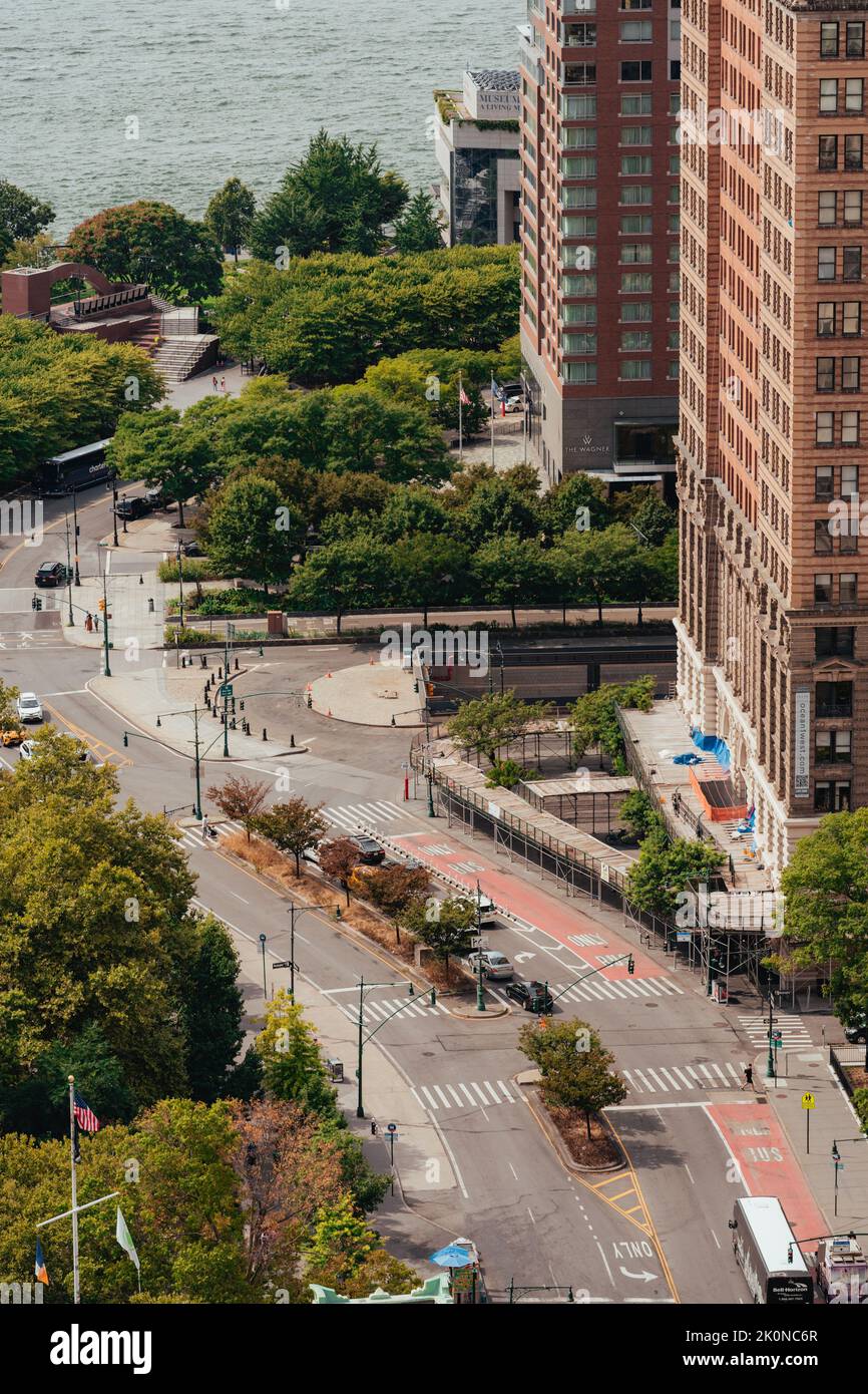 : Blick auf die Innenstadt von New York City Straße Stockfoto
