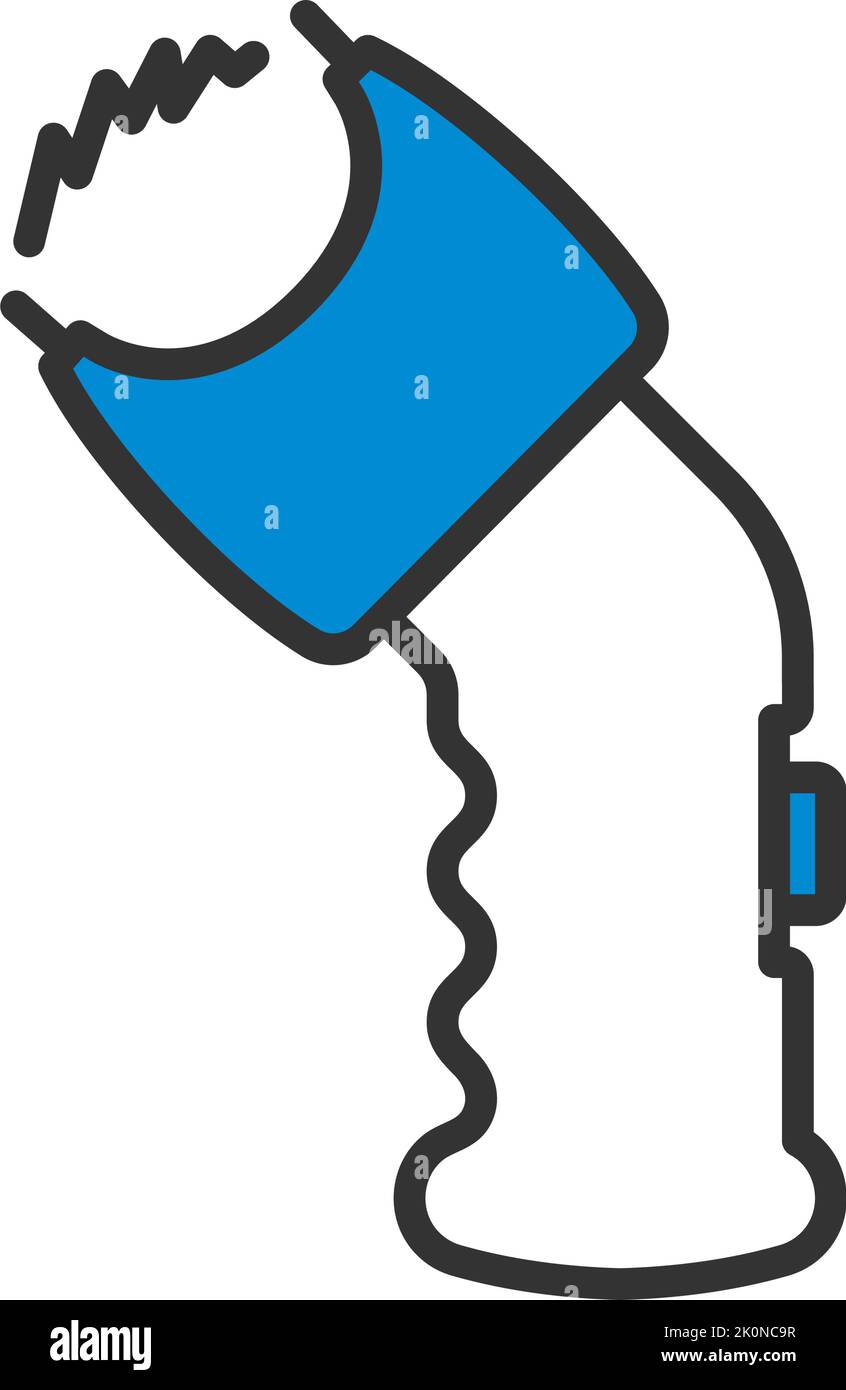 Symbol Für Die Elektroschock-Waffe Der Polizei. Editierbare Fett Formatigte Kontur Mit Farbfüllungsdesign. Vektorgrafik. Stock Vektor