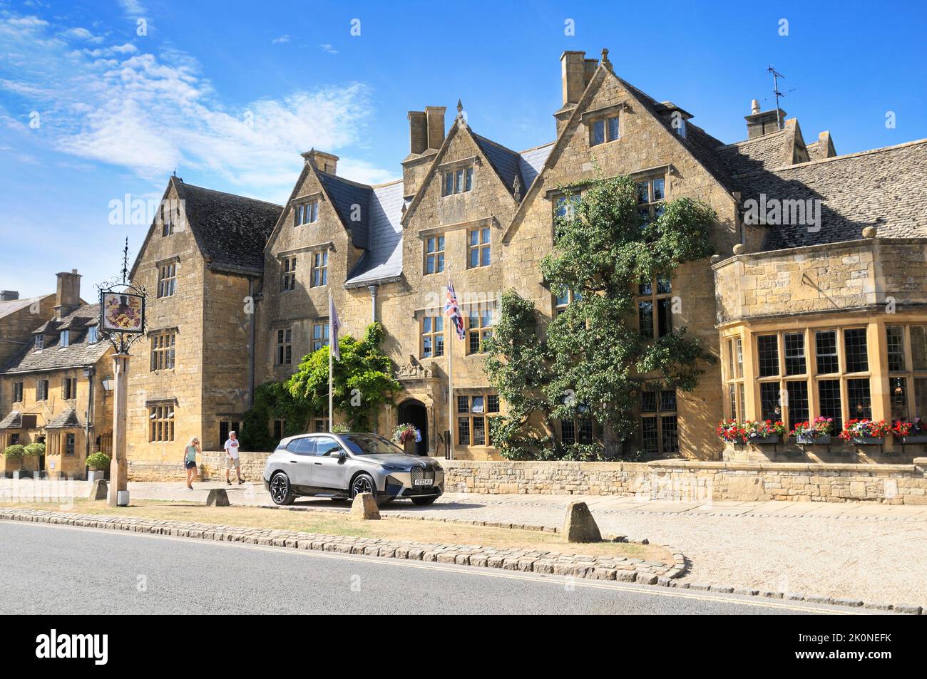 Das Lygon Arms, ein Luxushotel im malerischen Cotswold-Dorf Broadway, Cotswolds, Worcestershire, England, Großbritannien Stockfoto