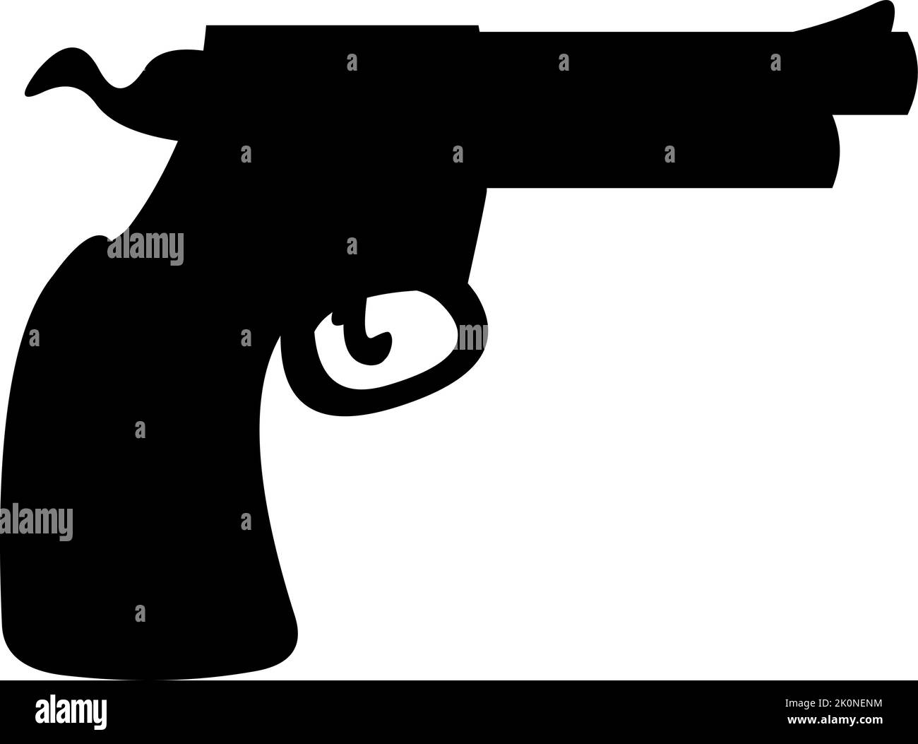 Vektor-Illustration der Ikone schwarze Farbe Silhouette eines klassischen wilden Westen Sheriff oder Cowboy Pistole Stock Vektor