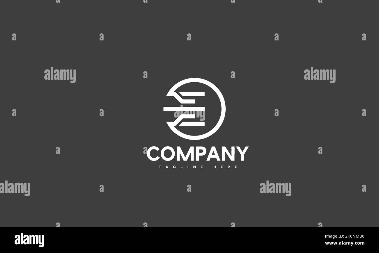 Vorlage mit minimalem E-Logo Stock Vektor