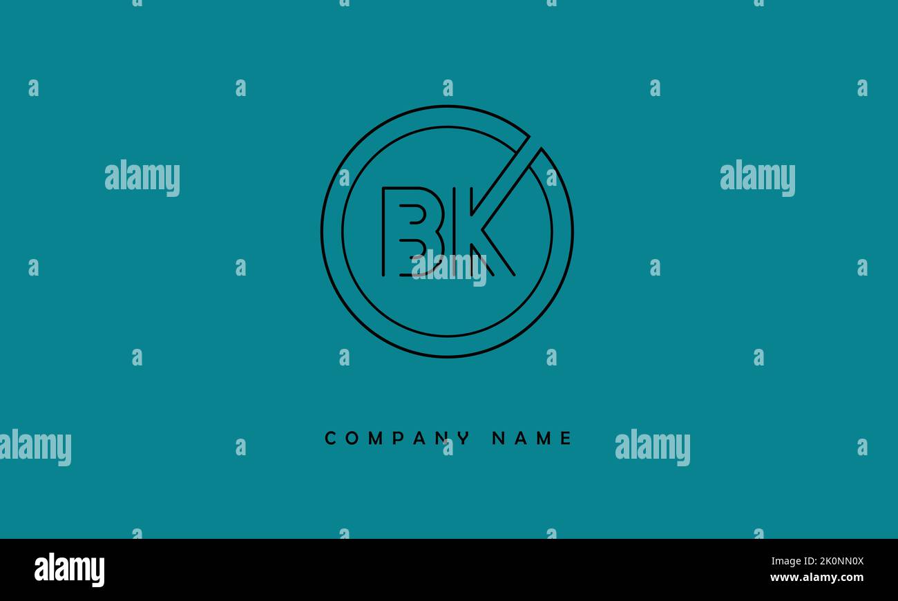 BK, KB Abstract Letters Logo Monogramm Stock Vektor