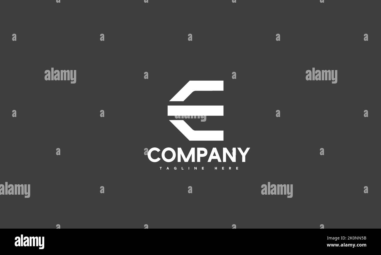 Vorlage mit minimalem E-Logo Stock Vektor