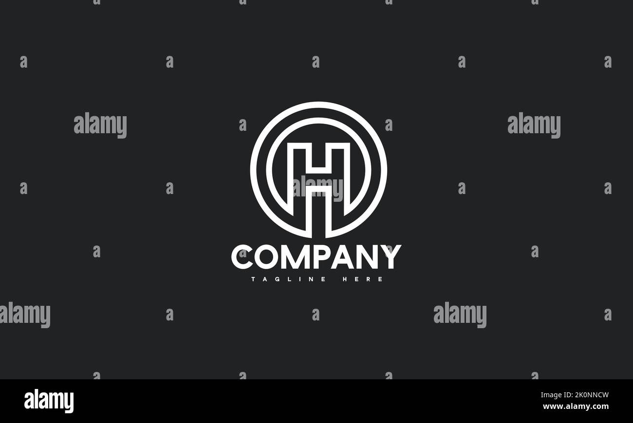 Vorlage mit Logo „Minimaler Buchstabe H“ Stock Vektor