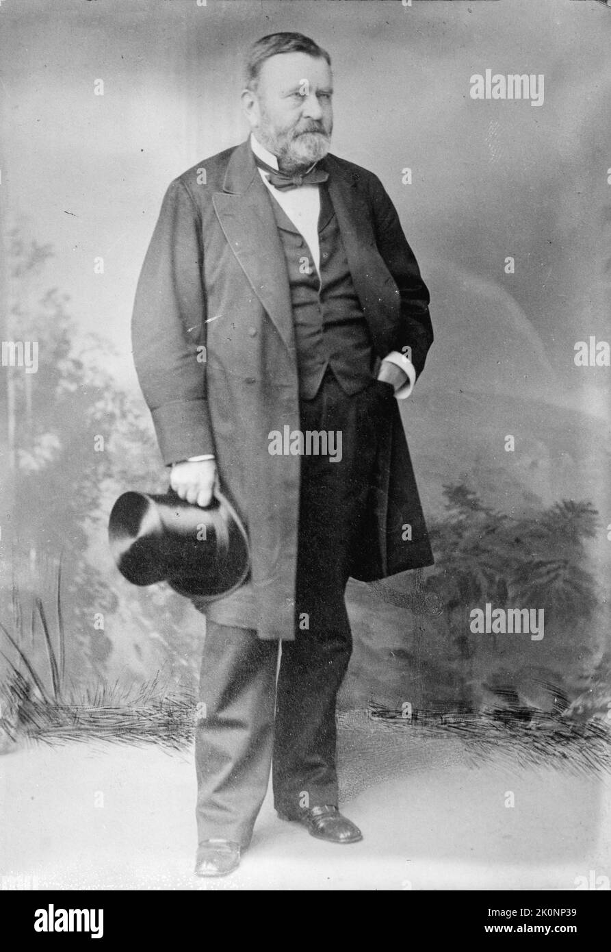 Ein Foto von Präsident Ulysses Grant, aufgenommen nach Grant's Amtszeit als Präsident. Grant war der Präsident der USA von 18.. Stockfoto