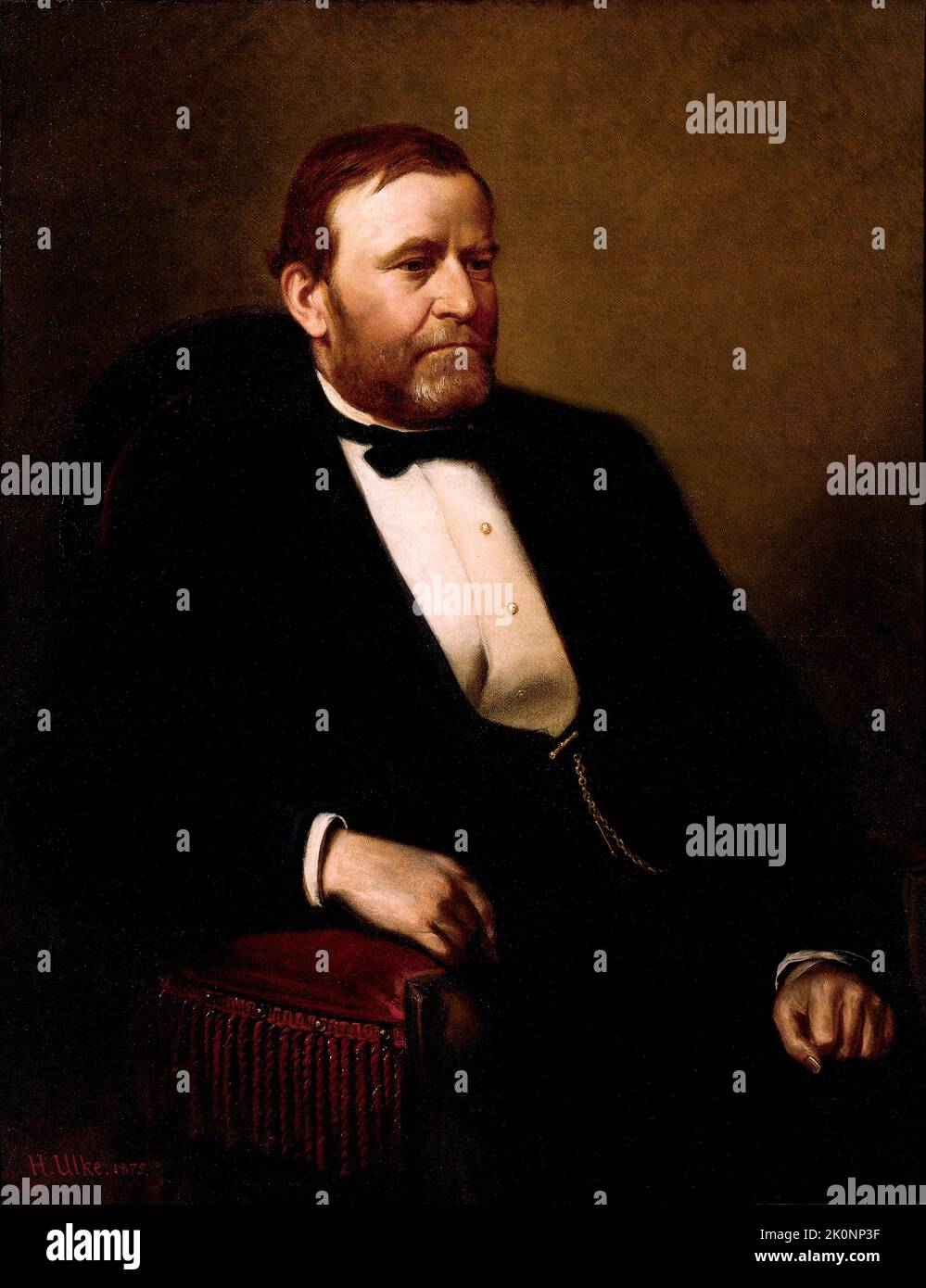 Offizielles Porträt des Präsidenten Ulysses Grant im Weißen Haus von Henry Ulke, 1875 Stockfoto