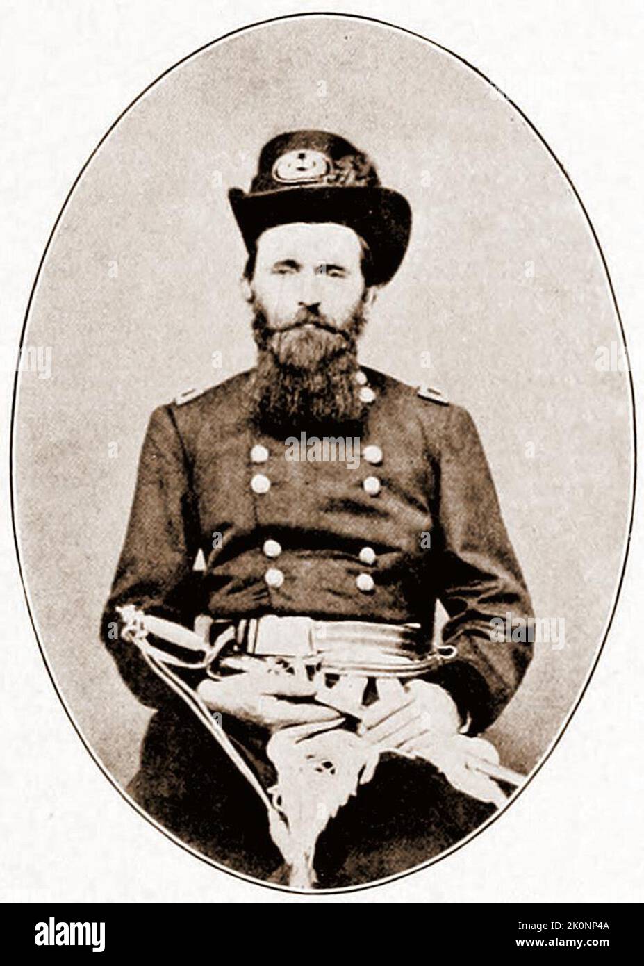 Ein Foto des US-Präsidenten Ulysses S. Grant aus dem Jahr 1861 in der Uniform des Brigadier General. Grant war 39 Jahre alt. Stockfoto