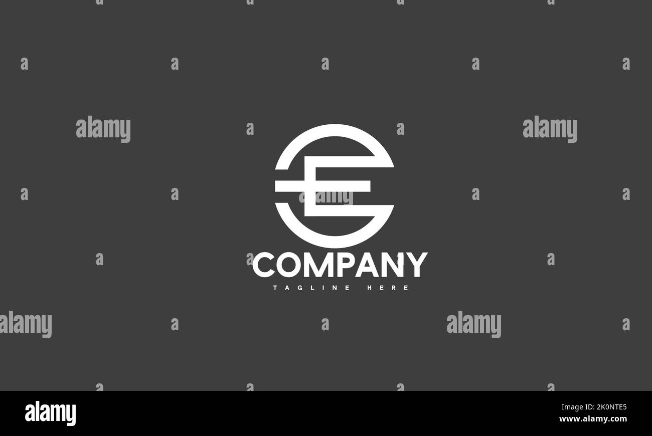 Vorlage mit minimalem E-Logo Stock Vektor