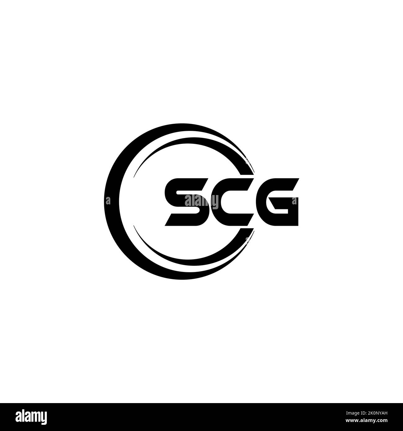 SCG Letter Logo Design mit weißem Hintergrund in Illustrator, Würfel-Logo, Vektor-Logo, moderne Alphabet Schrift überlappen Stil Stockfoto