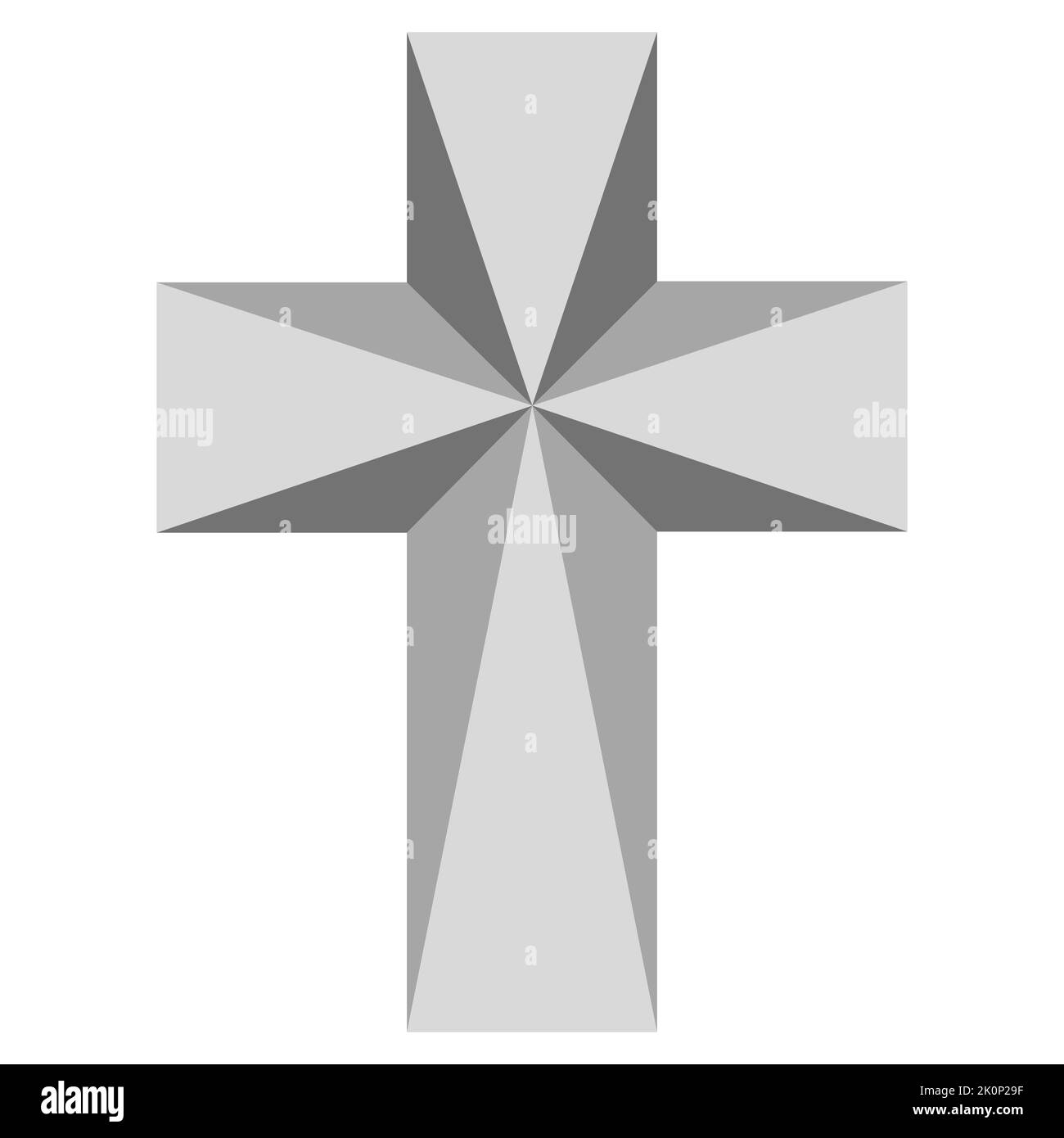 Kreuz 3D christliche Religion Ikone Jesus Kirche, Gott Kreuz Anbetung Stock Vektor