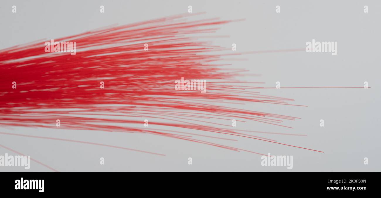 Orangefarbene Haarsträhnen endet Makro-Nahaufnahme isoliert Stockfoto