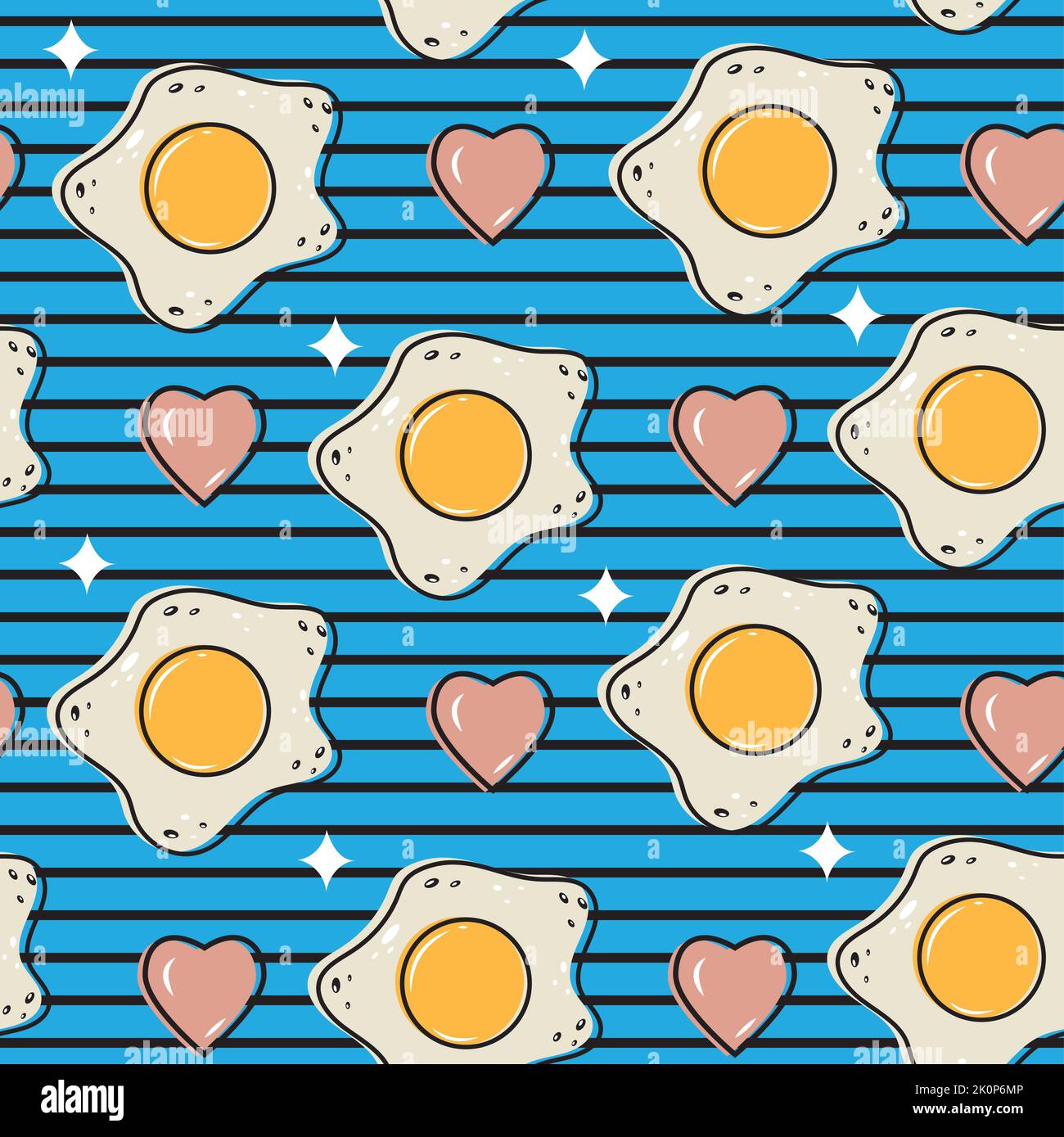 Spiegeleier Muster, Farbe Vektor Illustration Hintergrund Stock Vektor