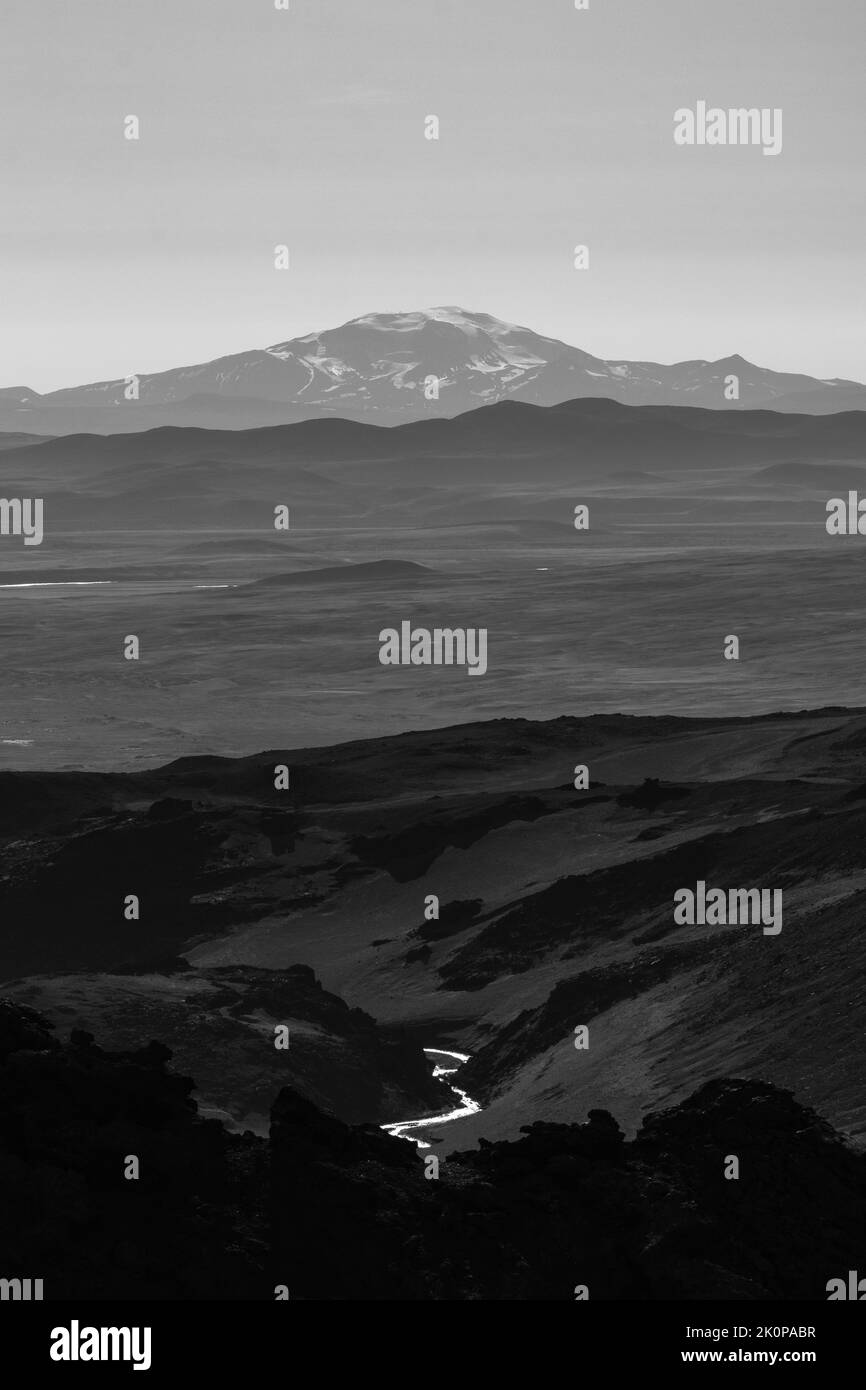 Isländische Rucksacktouristen Stockfoto