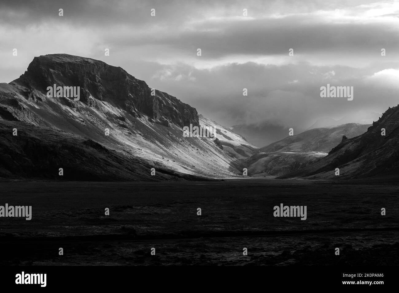 Isländische Rucksacktouristen Stockfoto