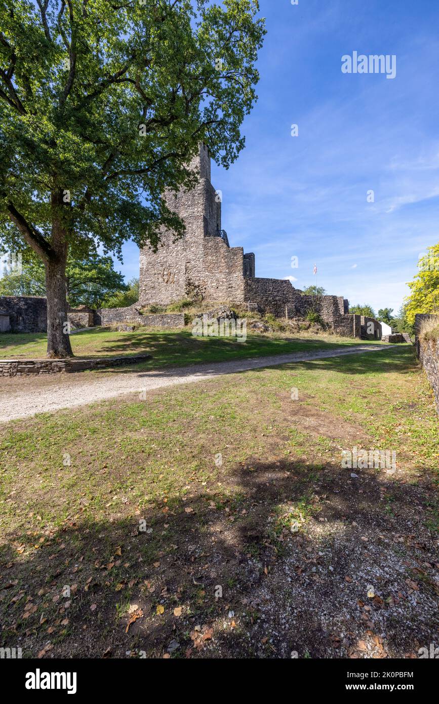 Alte mittelalterliche Burg von Grimburg in Deutschland Stockfotografie