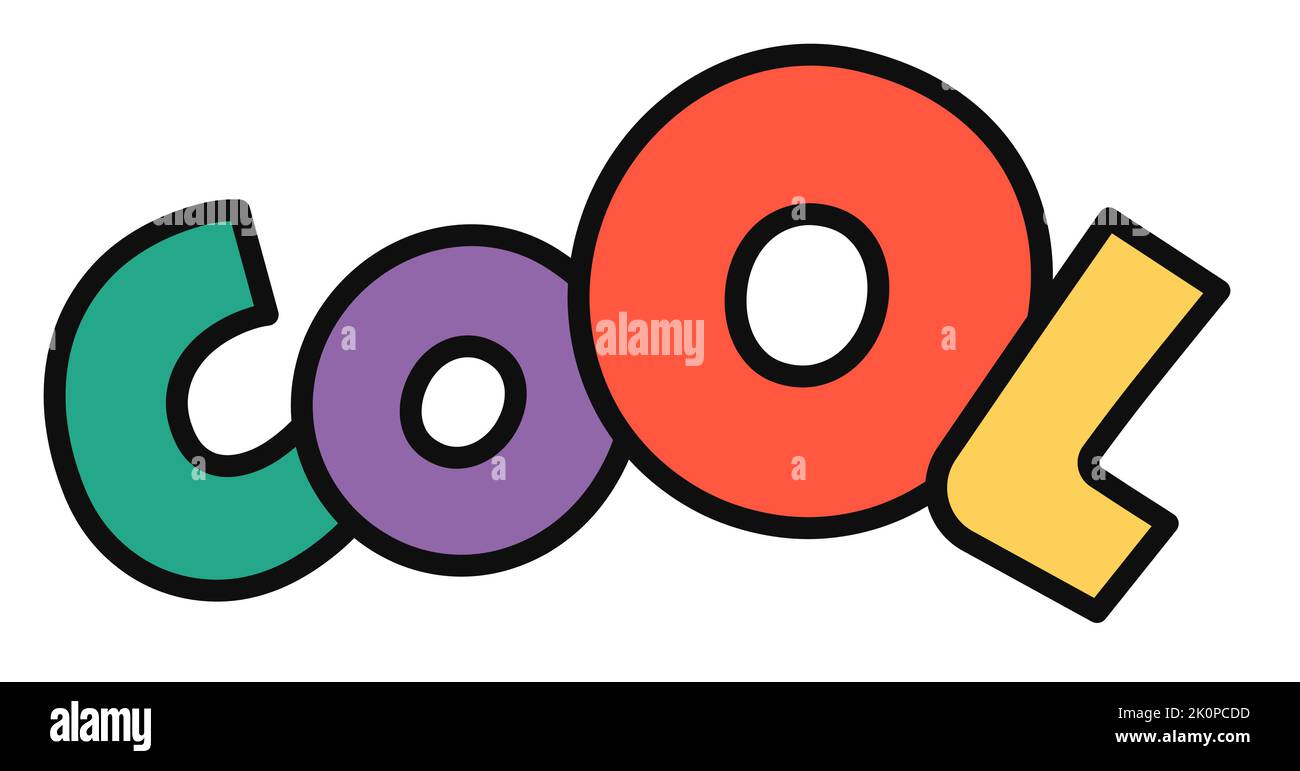 Cooler Aufkleber, Textschreiben Genehmigung und Lob Stock Vektor