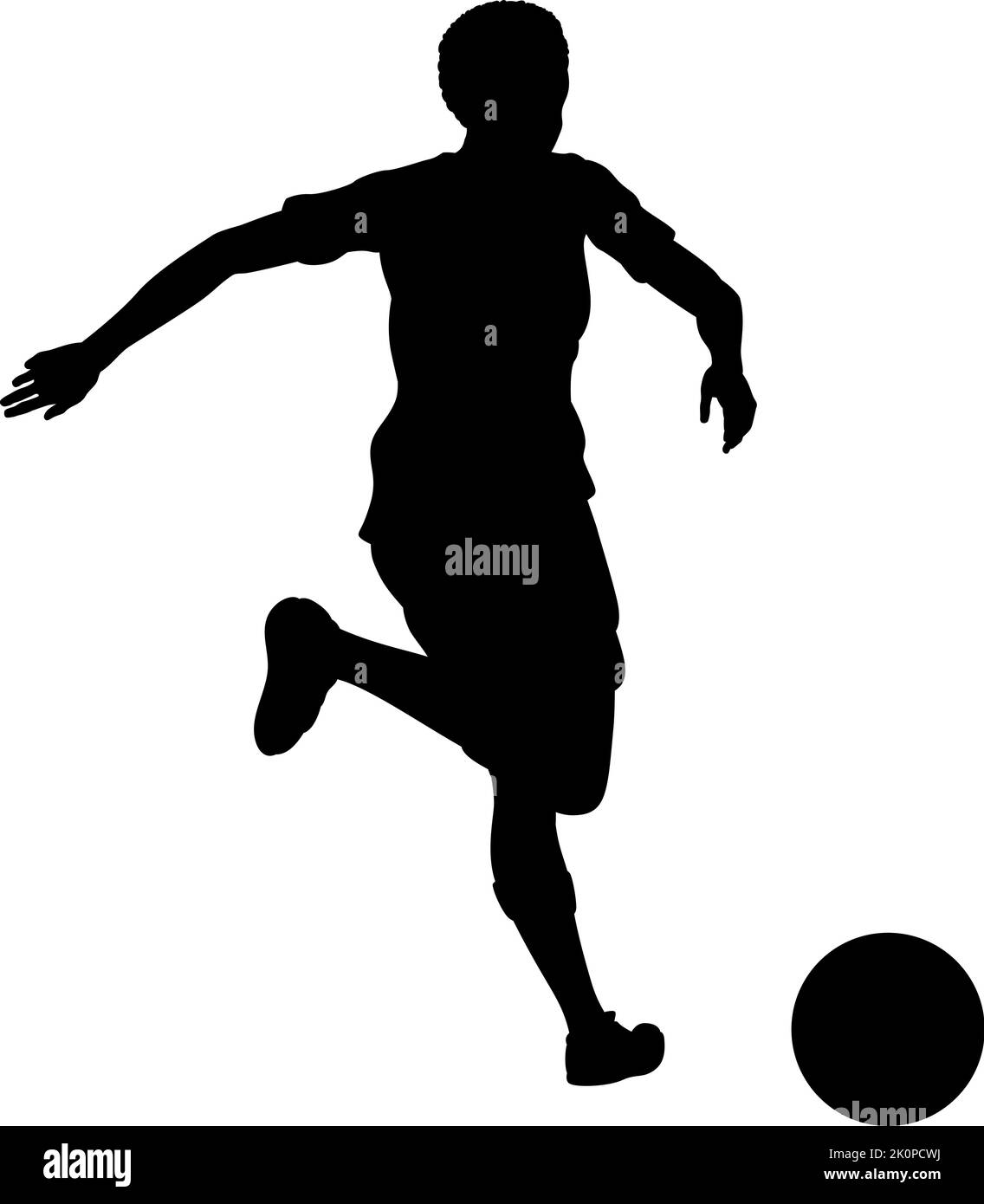 Black Woman Fußball-Fußballspielerin Silhouette Stock Vektor