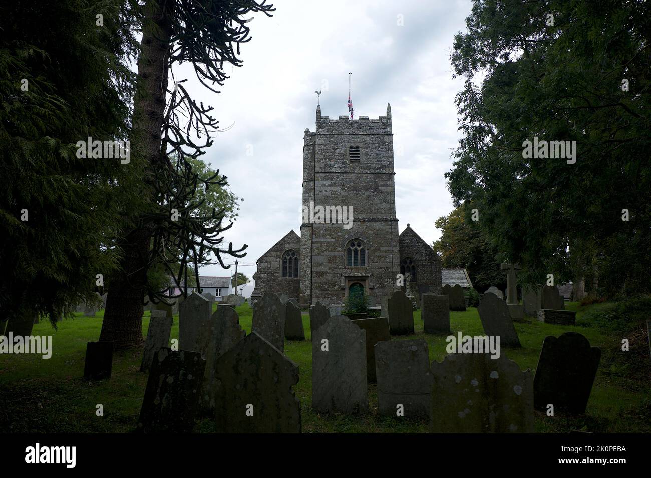 St Teath Cornwall Großbritannien 09 12 2022 Cornisches Dorf North Cornwall Geburtsort von Anne Jeffries 1626 eine Märchenhexe Stockfoto