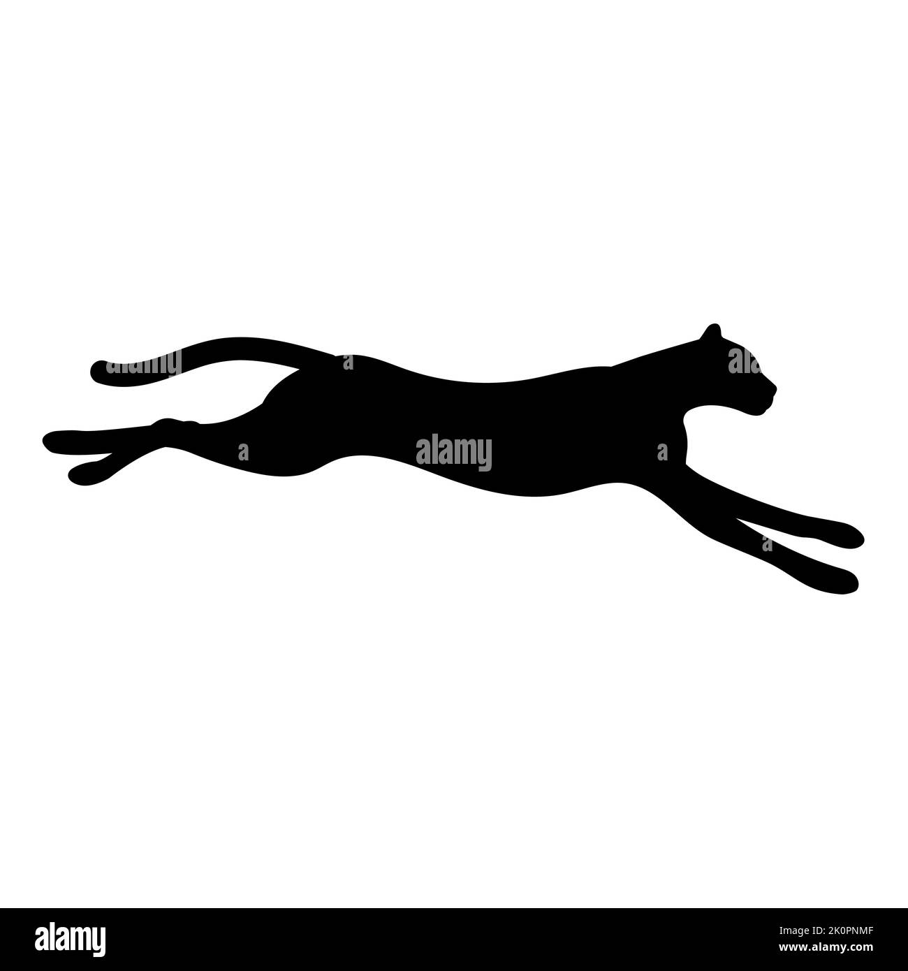 Vektor flach springen Gepard Silhouette isoliert auf weißem Hintergrund Stock Vektor