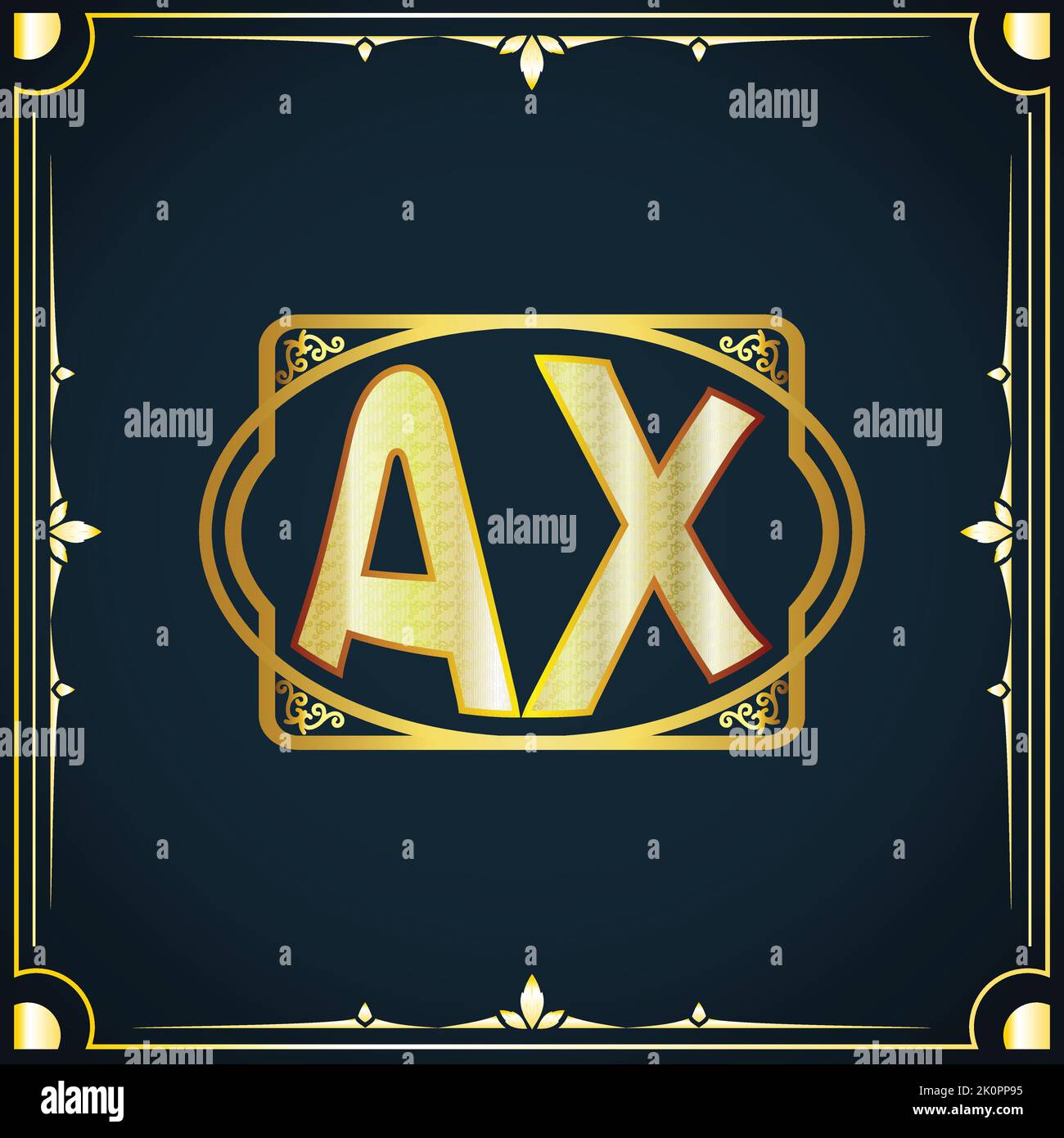 Anfangsbuchstabe AX Royal Luxus Logo Vorlage Stock Vektor