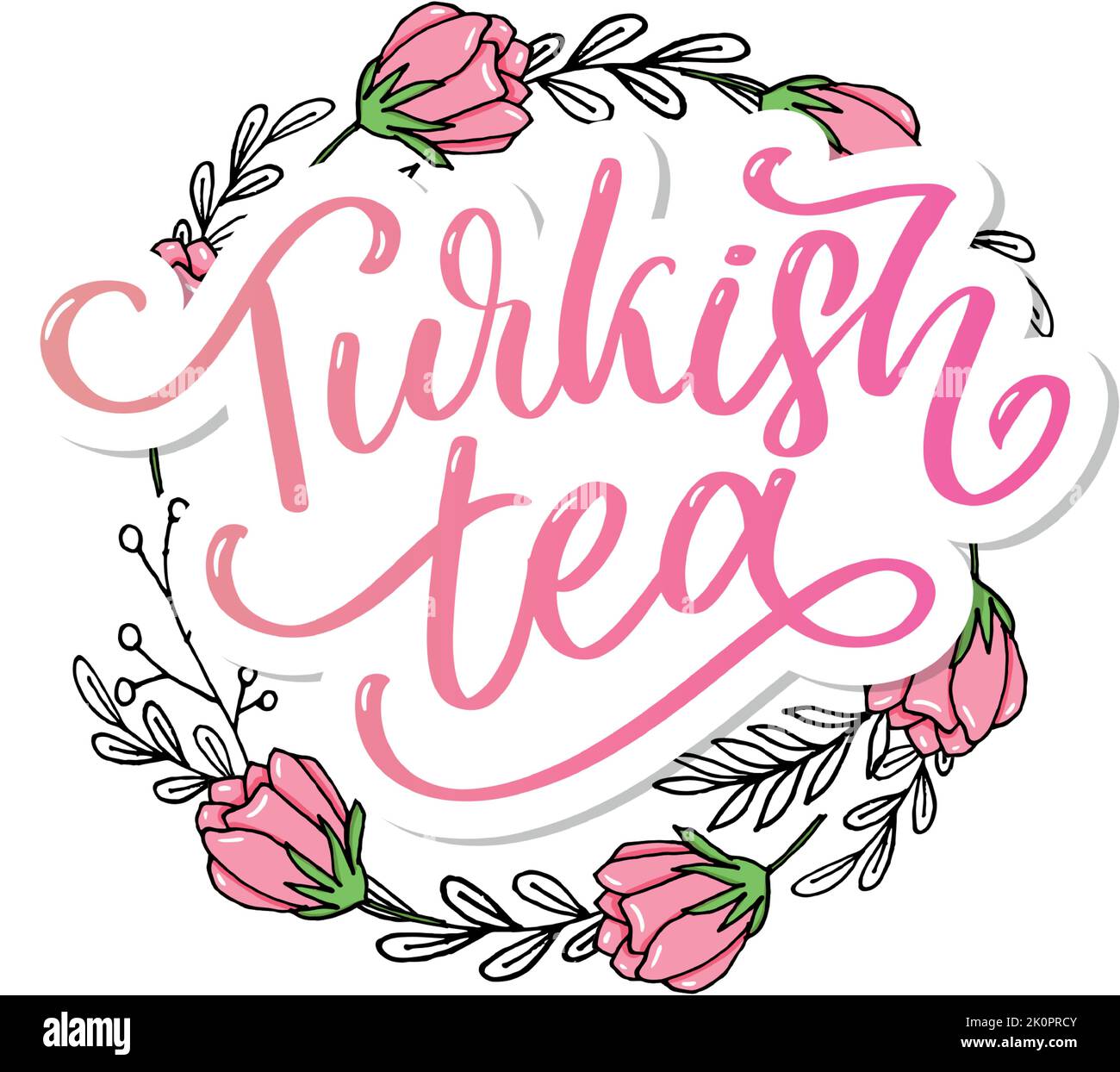 Türkische Traditionen der Teezeremonie. Teezeit. Dekorative Elemente für Ihr Design. Vektor-Illustration mit orientalischen Tasse Stock Vektor