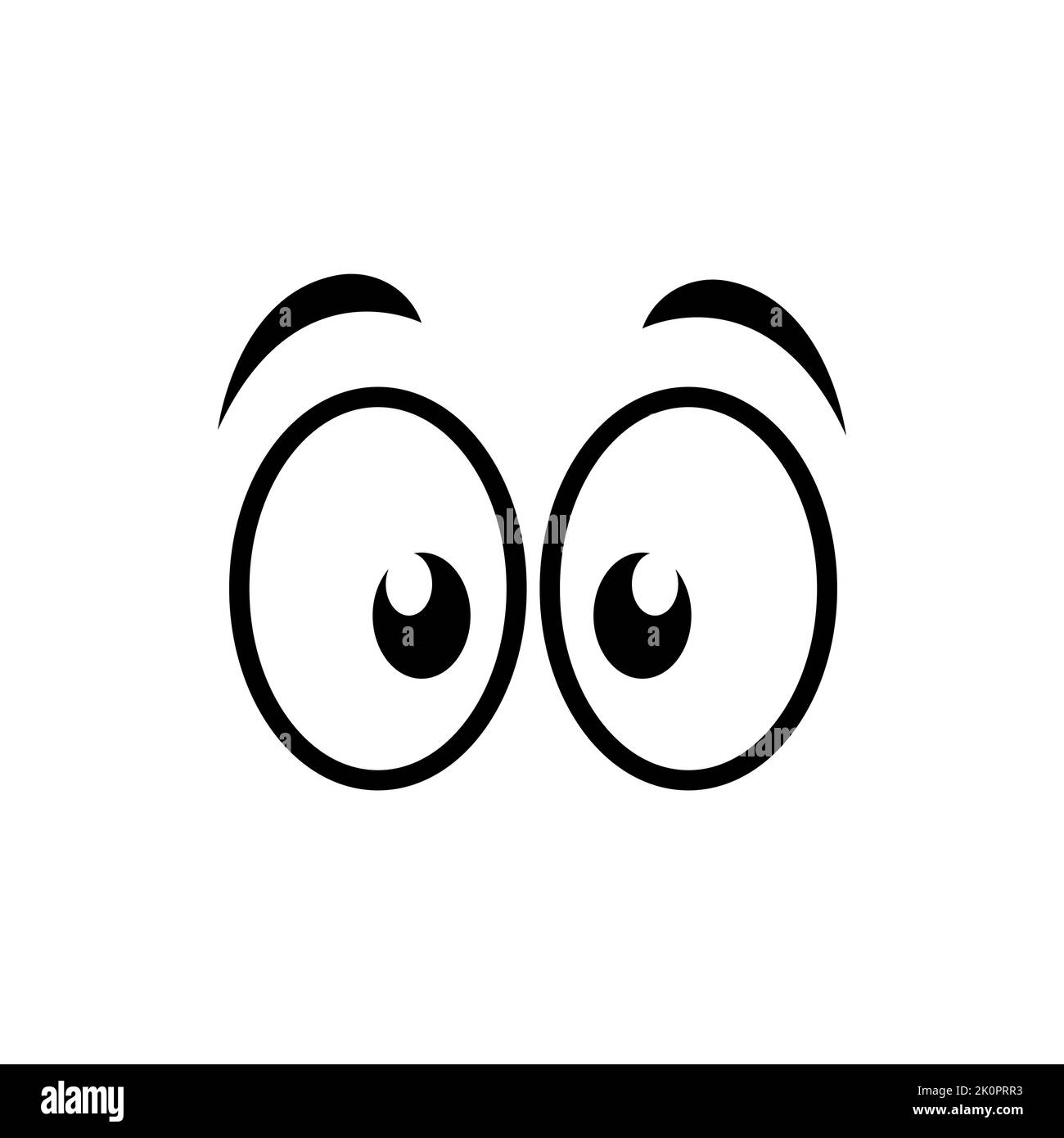 Cartoon Augen. Nachdenklich Vektor Illustration Grafik Stock Vektor