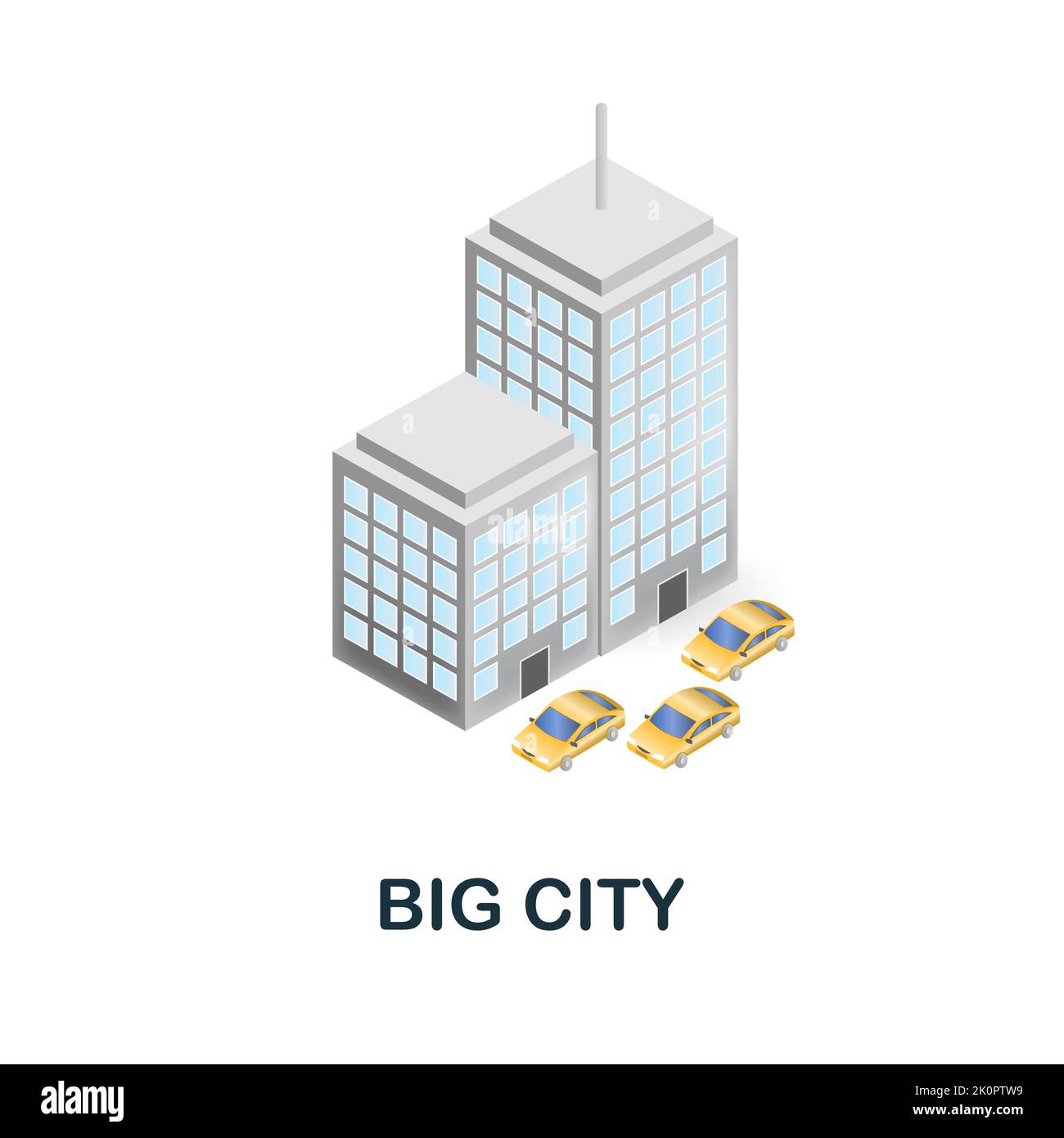 Big City-Symbol. 3D Illustration aus der Sammlung Klimawandel. Creative Big City 3D Symbol für Webdesign, Vorlagen, Infografiken und mehr Stock Vektor