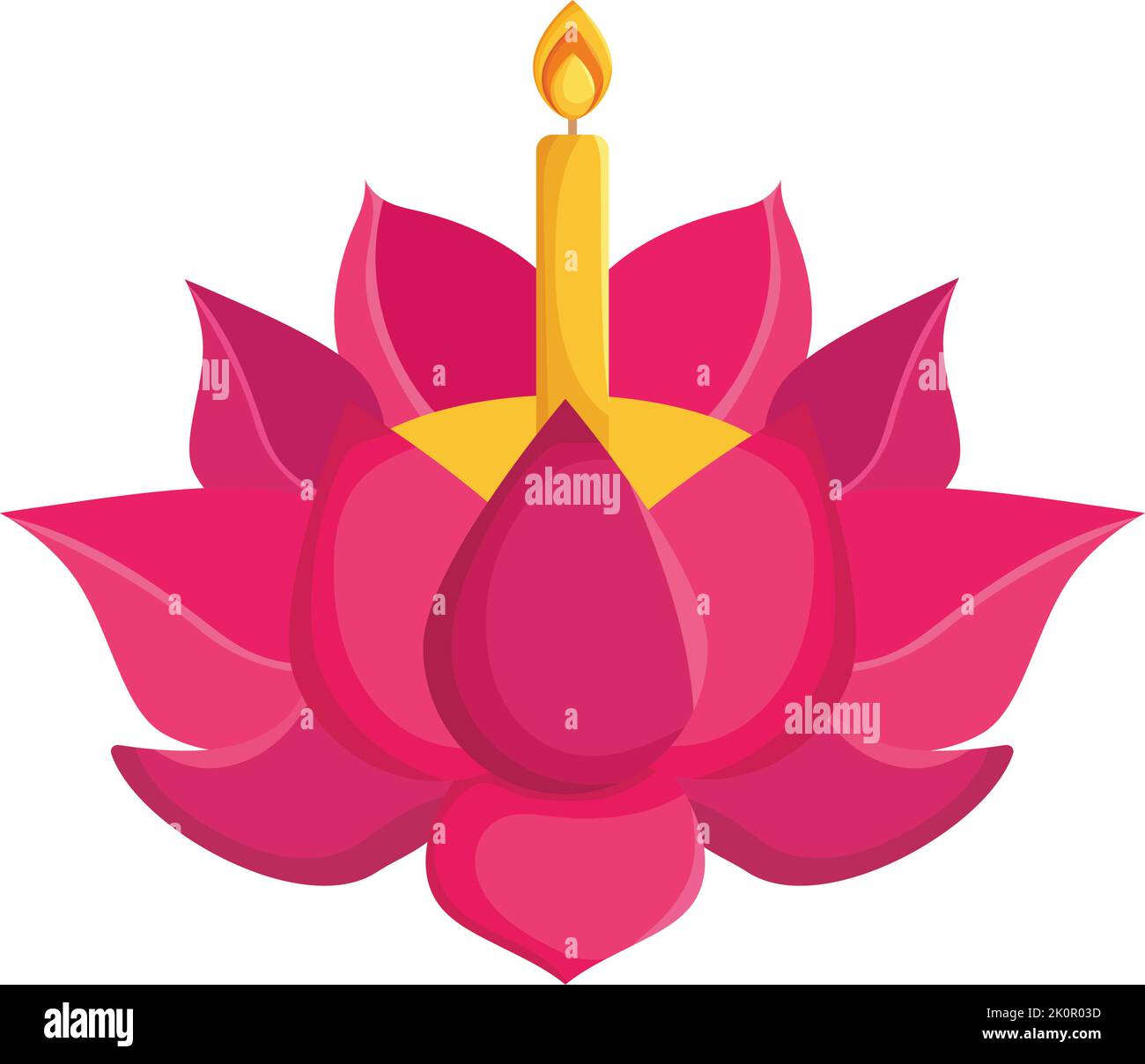 loy krathong Kerze und Blume Stock Vektor