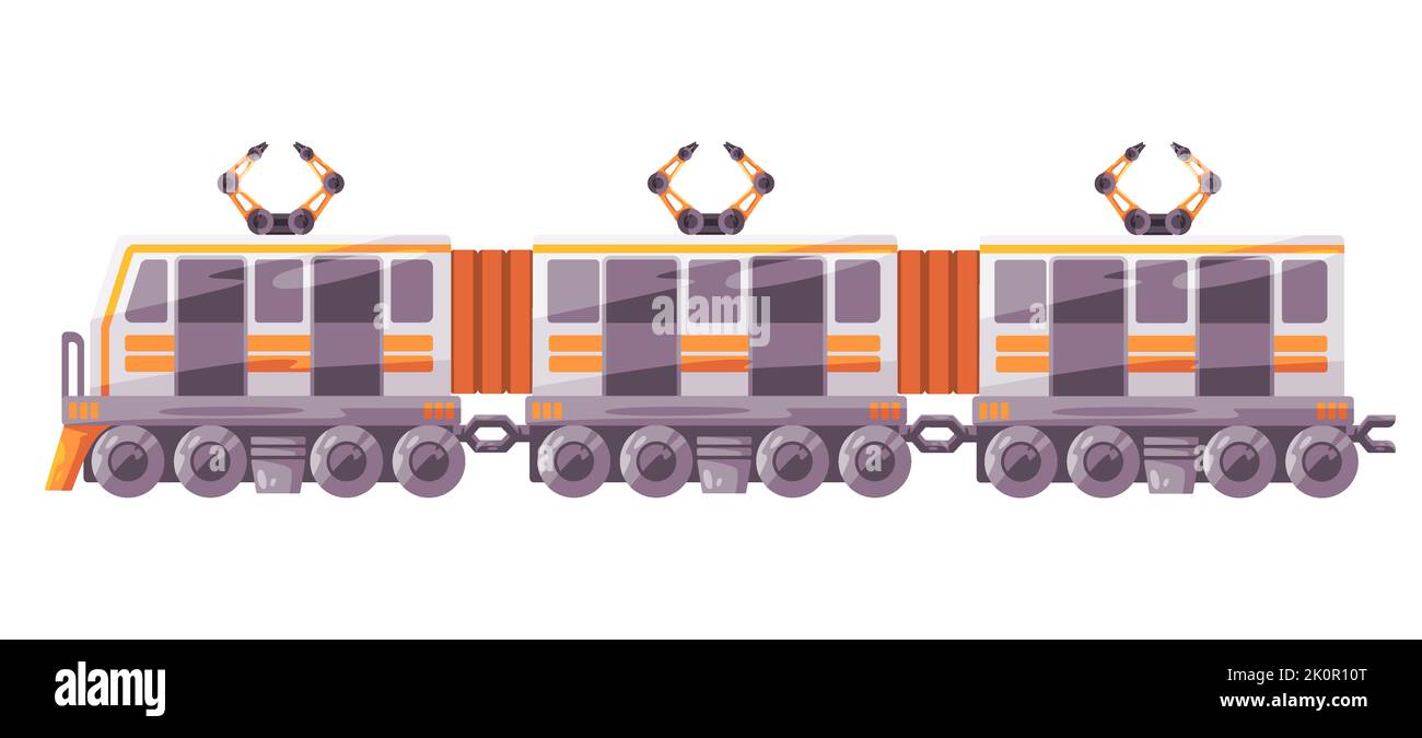 Abbildung der Zeichnung des elektrischen Zuges für den Pendlerverkehr auf der Schiene Stock Vektor