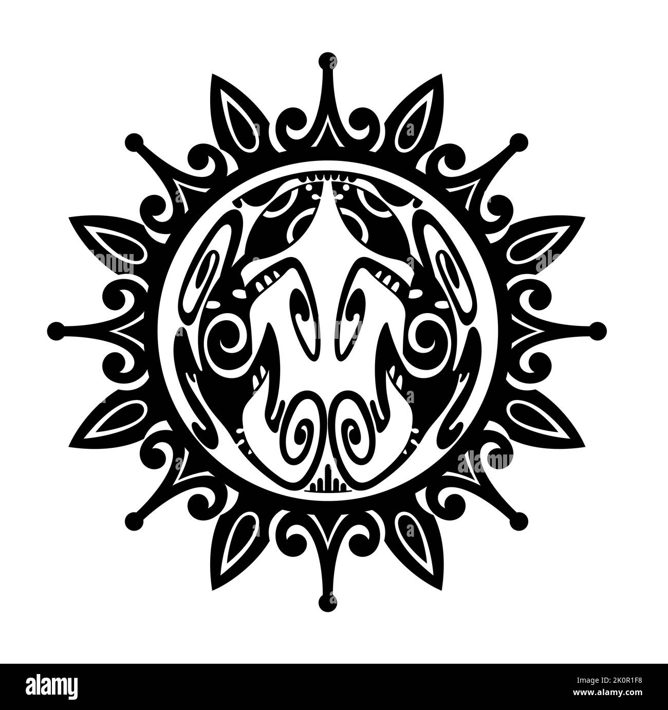 Maori Stil Tattoo .geformt wie Eidechse Stock Vektor