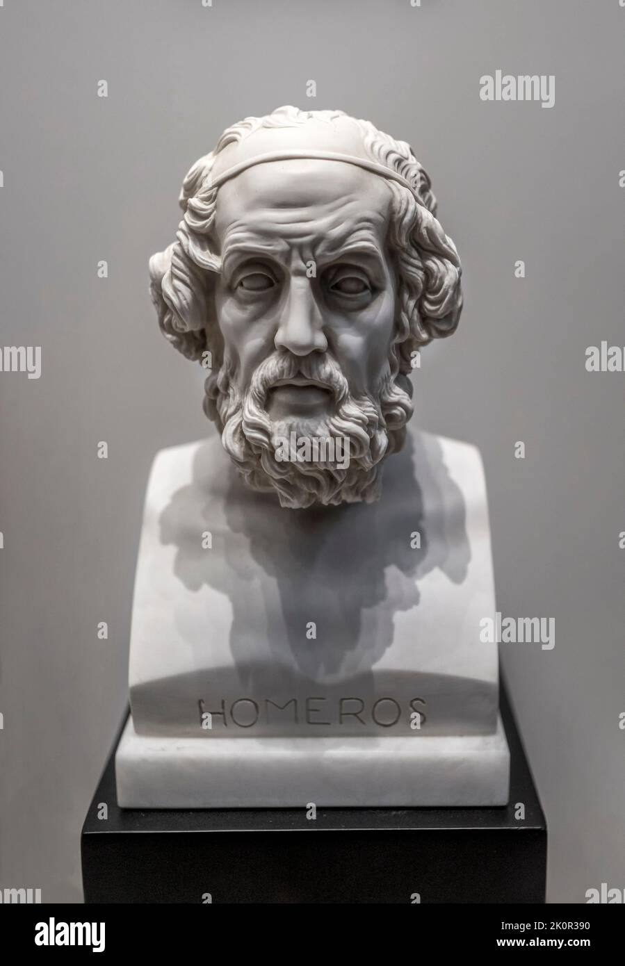Skulptur von Homer im Istanbuler Archäologischen Museum, Türkei. Stockfoto