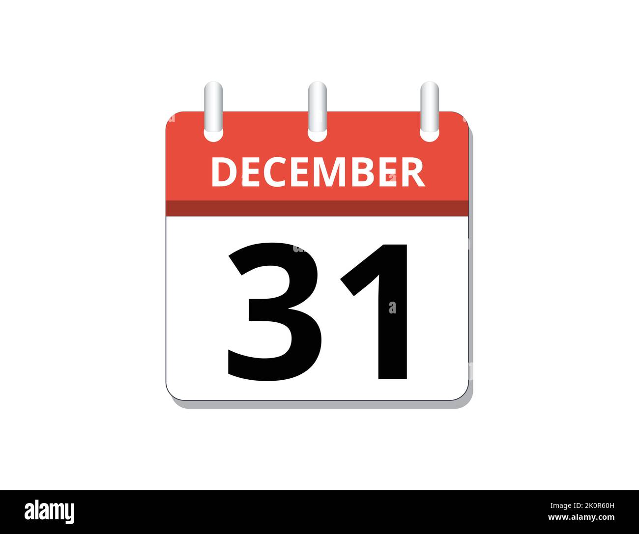 Dezember, 31. Kalender Symbol Vektor, Konzept von Zeitplan, Geschäft und Aufgaben Stock Vektor