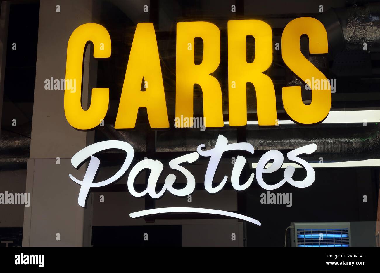 Carrs Bakers Pasties Shop, Bolton - Retail Shop & Baker, 458 Manchester Rd, Bolton, Lancs, England, UK, BL3 2NU Stockfoto