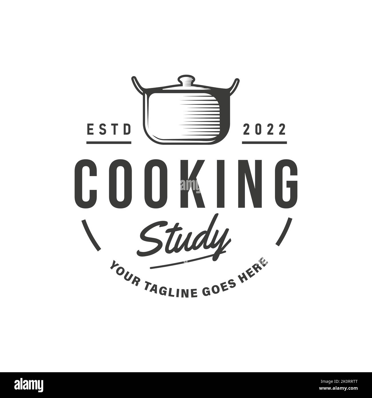 Retro-Stil kulinarische vintage Kochen Illustration Logo Emblem Emblem Design Elemente Vorlage Stock Vektor