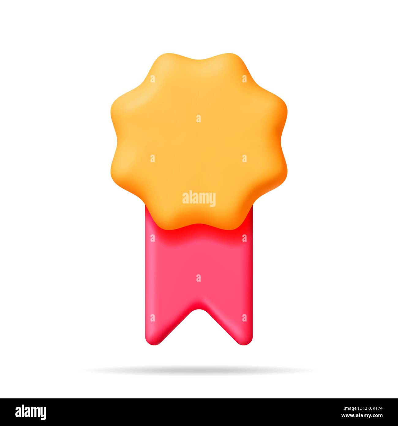 3D Gewinnermedaille mit Band isoliert Stock Vektor